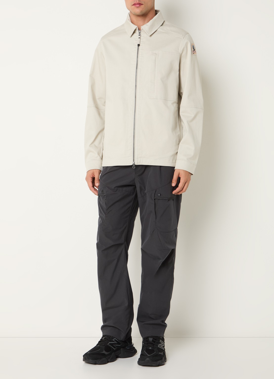 Parajumpers Arabba jack met logo en steekzakken - voorkant 2 creme