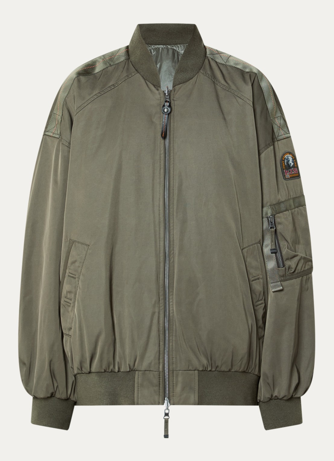 Parajumpers Bomberjack met donsvulling en steekzakken - voorkant olijfgroen