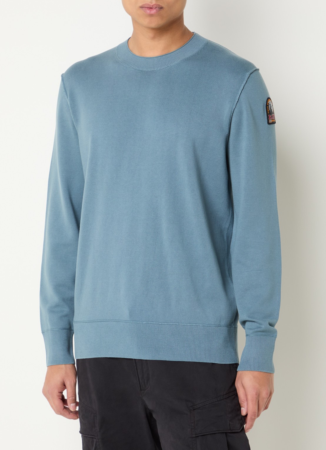 Parajumpers Braw sweater met logo - detail 2 staalblauw