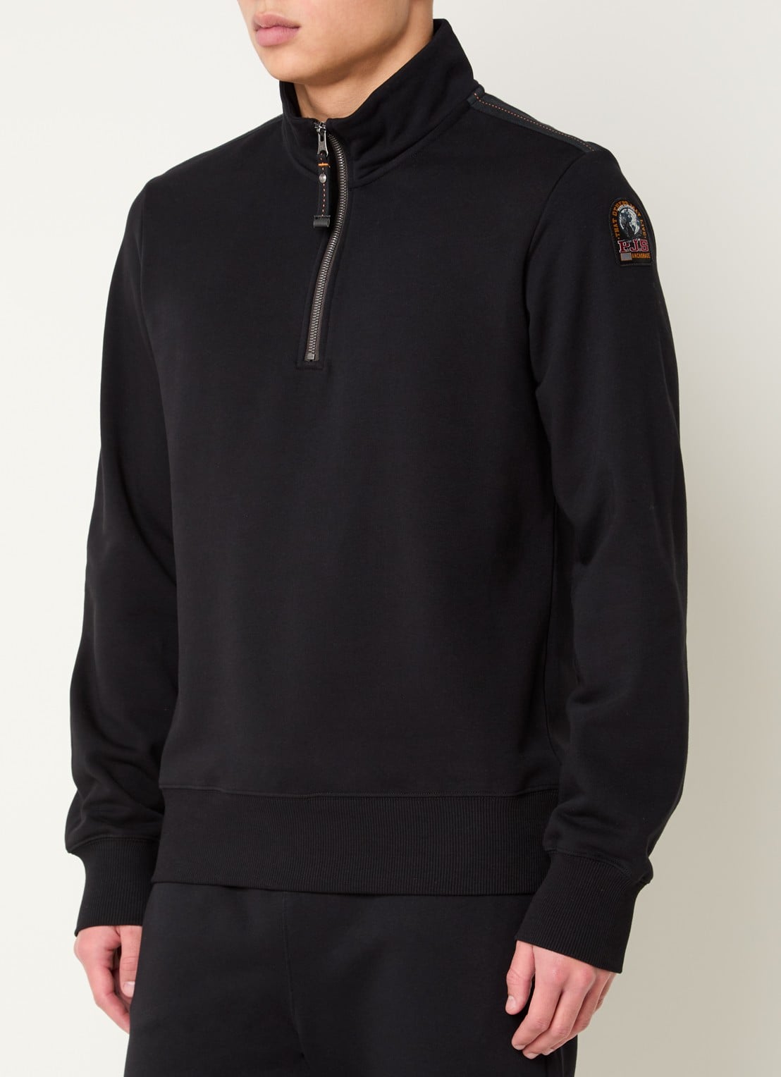 Parajumpers Broad sweater met halve rits en logo - detail 4 zwart