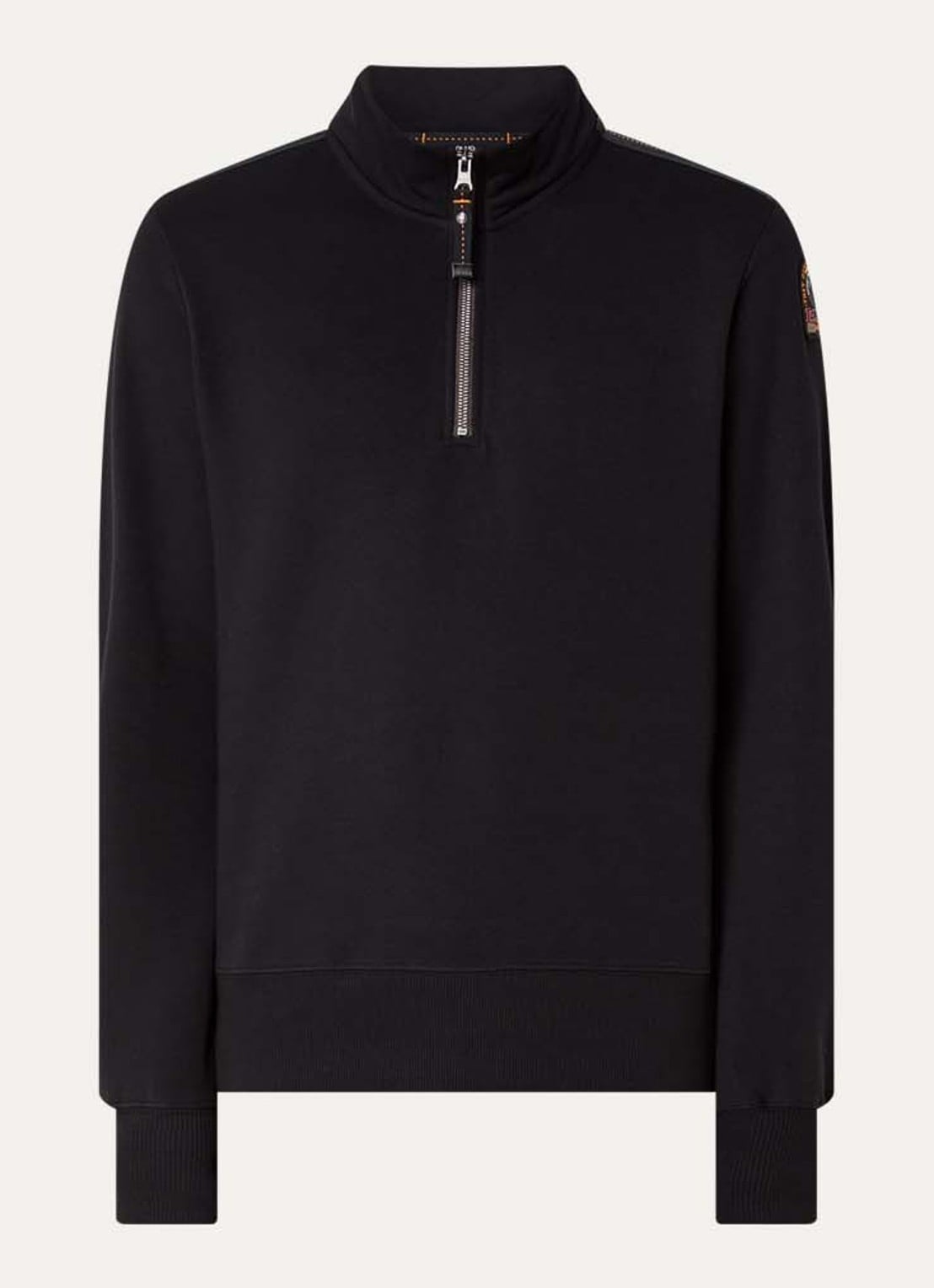 Parajumpers Broad sweater met halve rits en logo - voorkant zwart