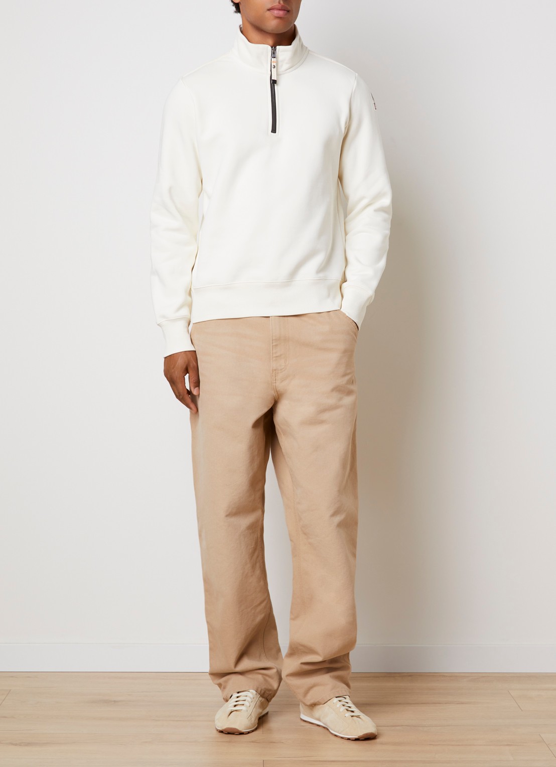 Parajumpers Broad sweater met halve rits - voorkant 3 creme