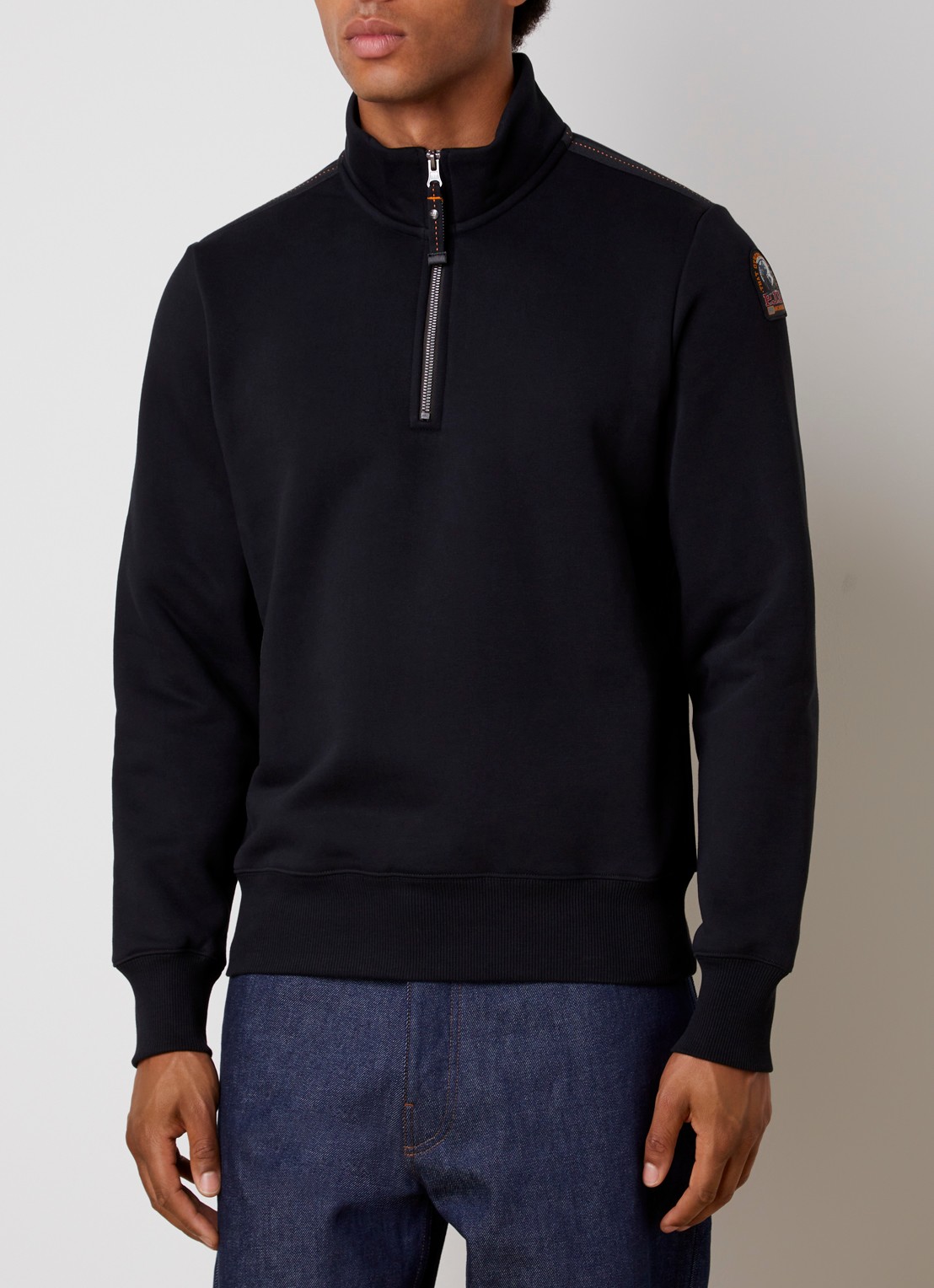 Parajumpers Broad sweater met halve rits - detail 4 zwart