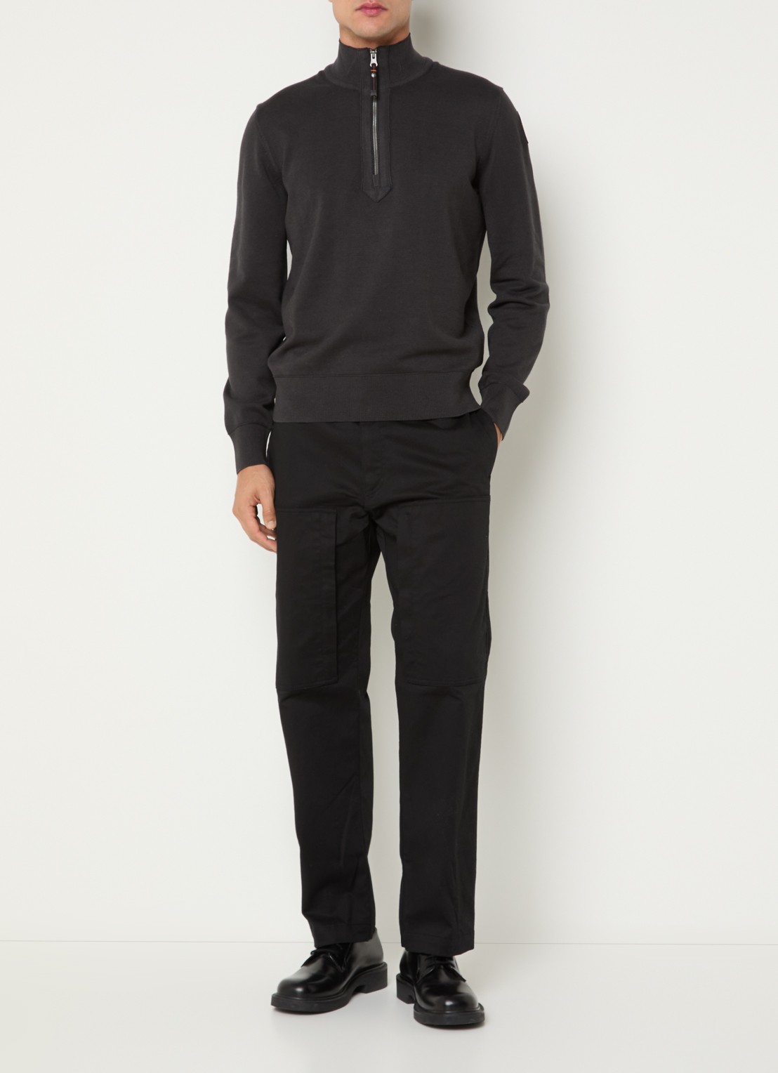 Parajumpers Bromo straight fit cargobroek met steekzakken - voorkant 4 zwart