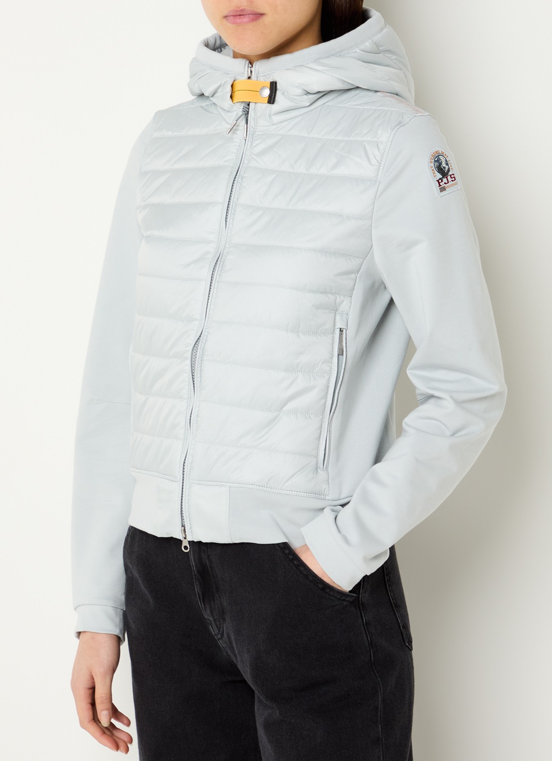 Parajumpers Caelie gewatteerd jack met capuchon - detail wit