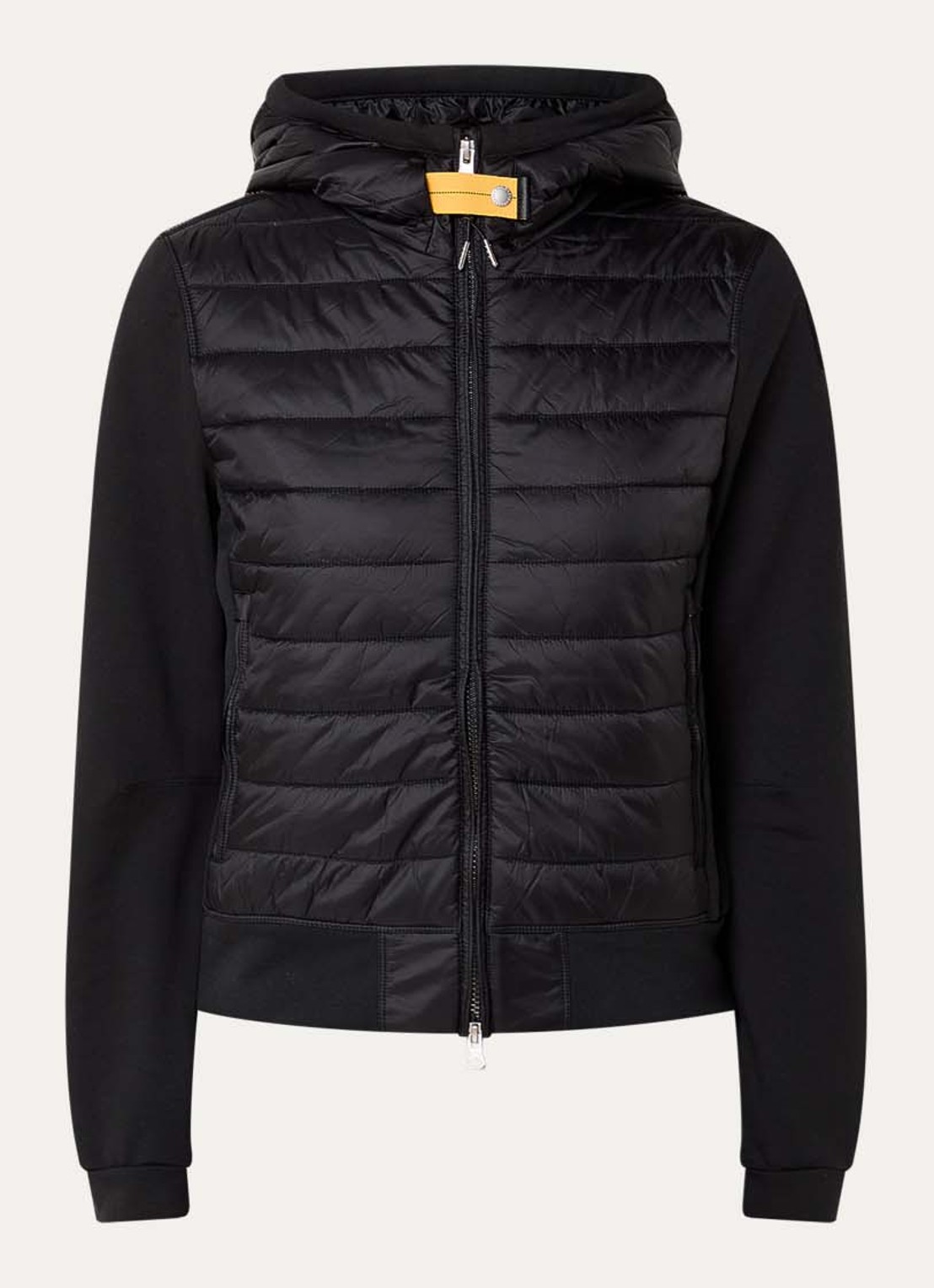 Parajumpers Caelie gewatteerd jack met capuchon - voorkant 2 zwart