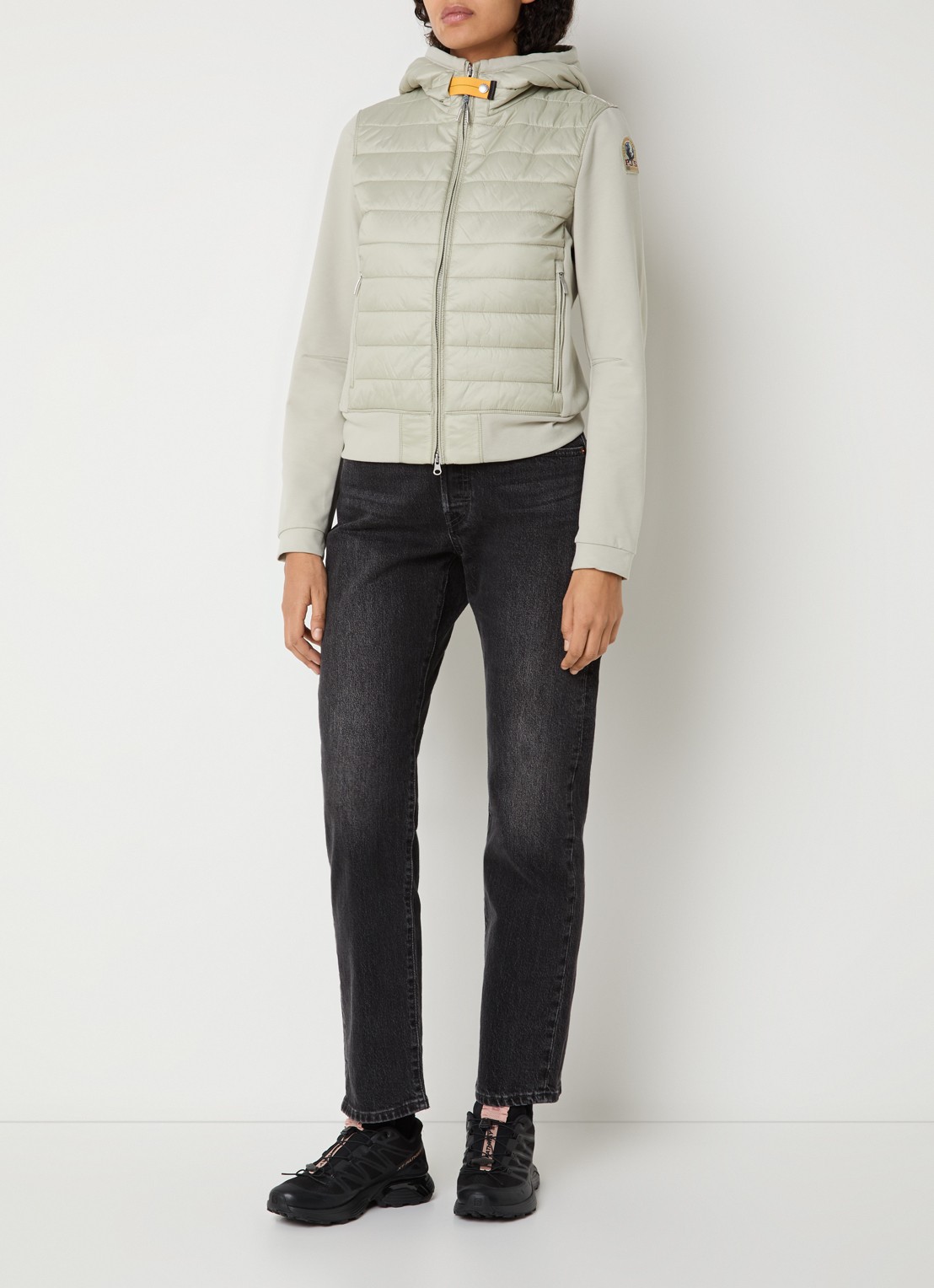 Parajumpers Caelie gewatteerd jack met capuchon - voorkant 4 groen