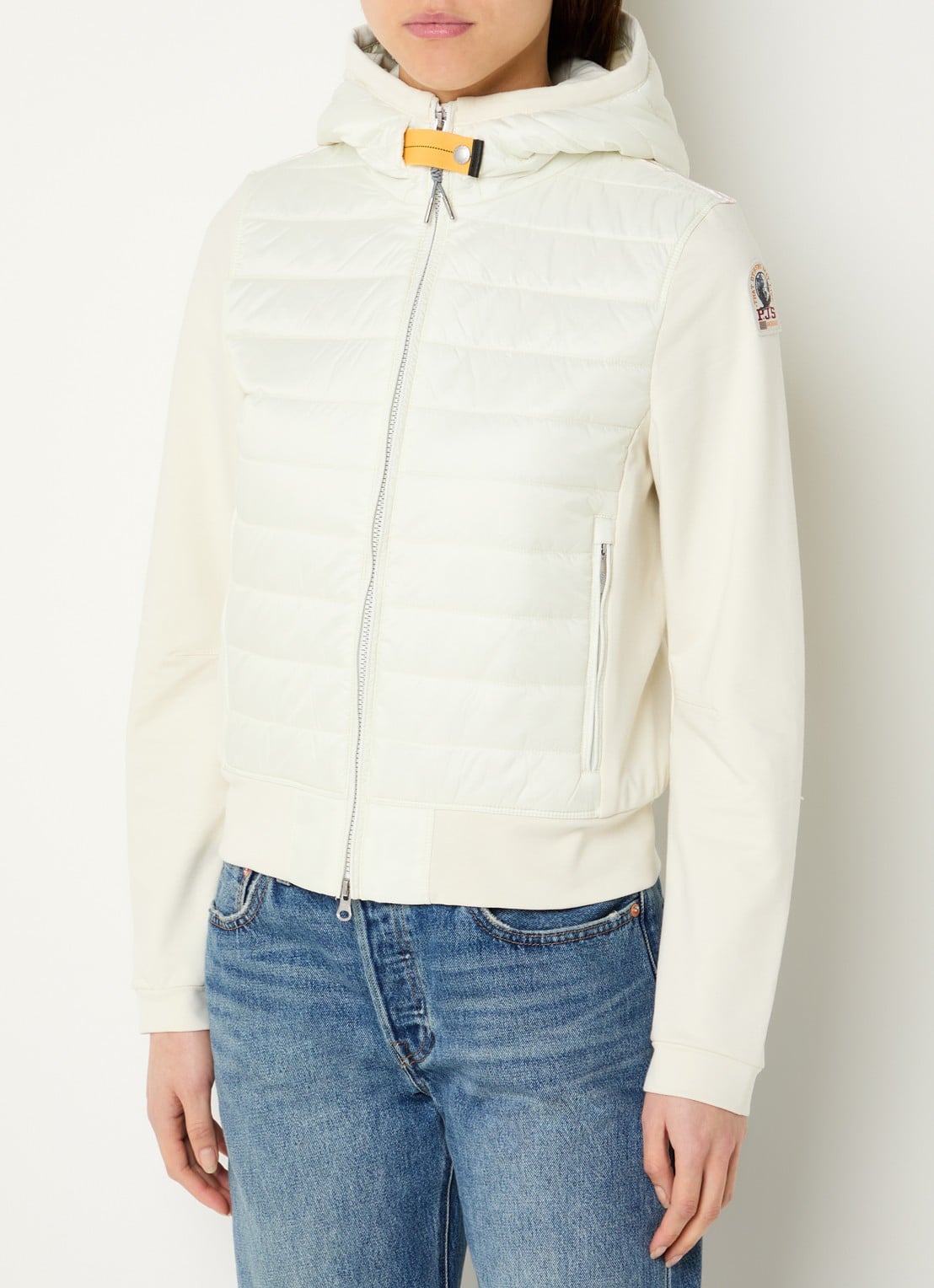 Parajumpers Caelie gewatteerd jack met capuchon - detail lichtgroen