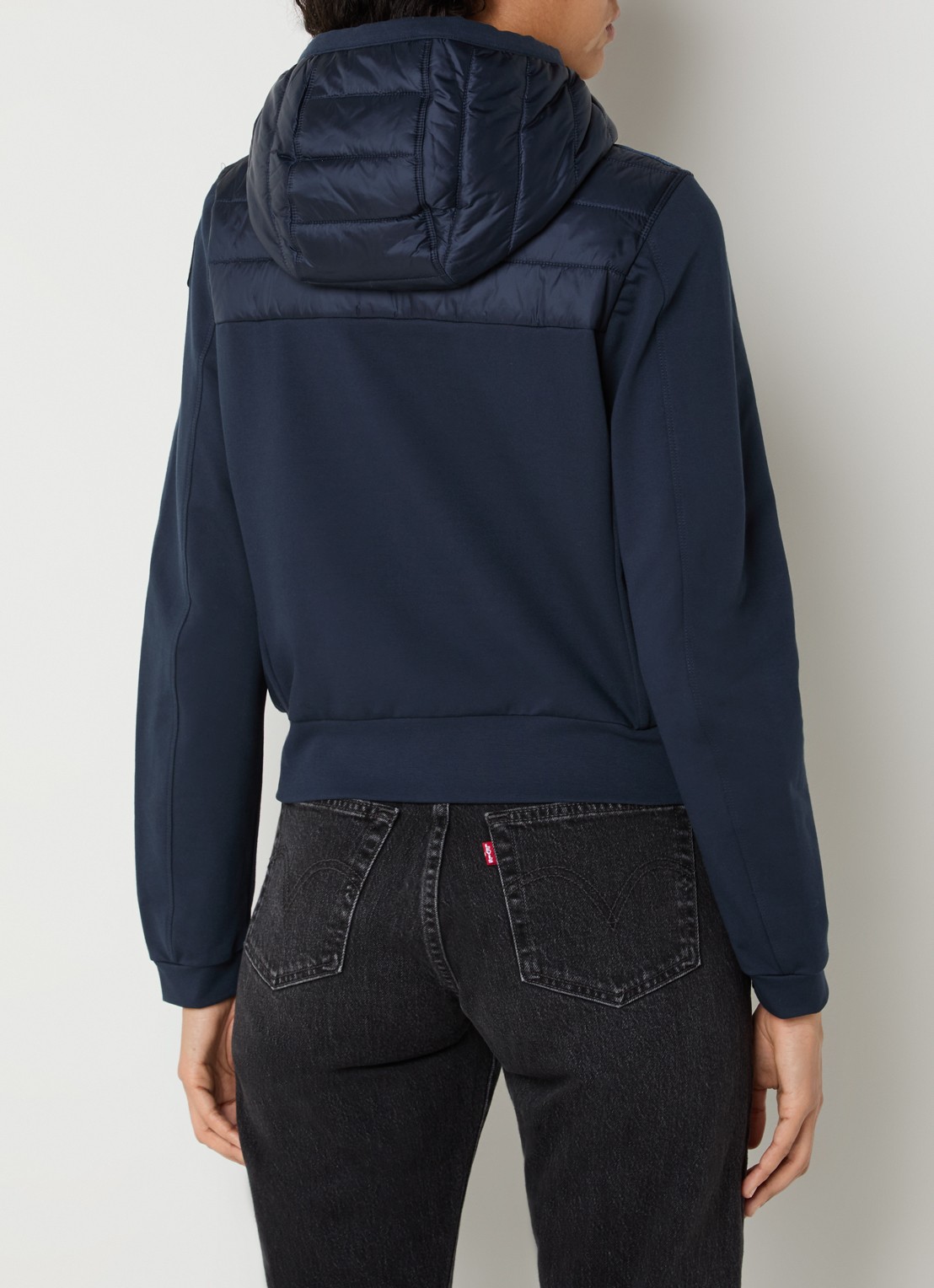 Parajumpers Caelie gewatteerd jack met capuchon - achterkant donkerblauw
