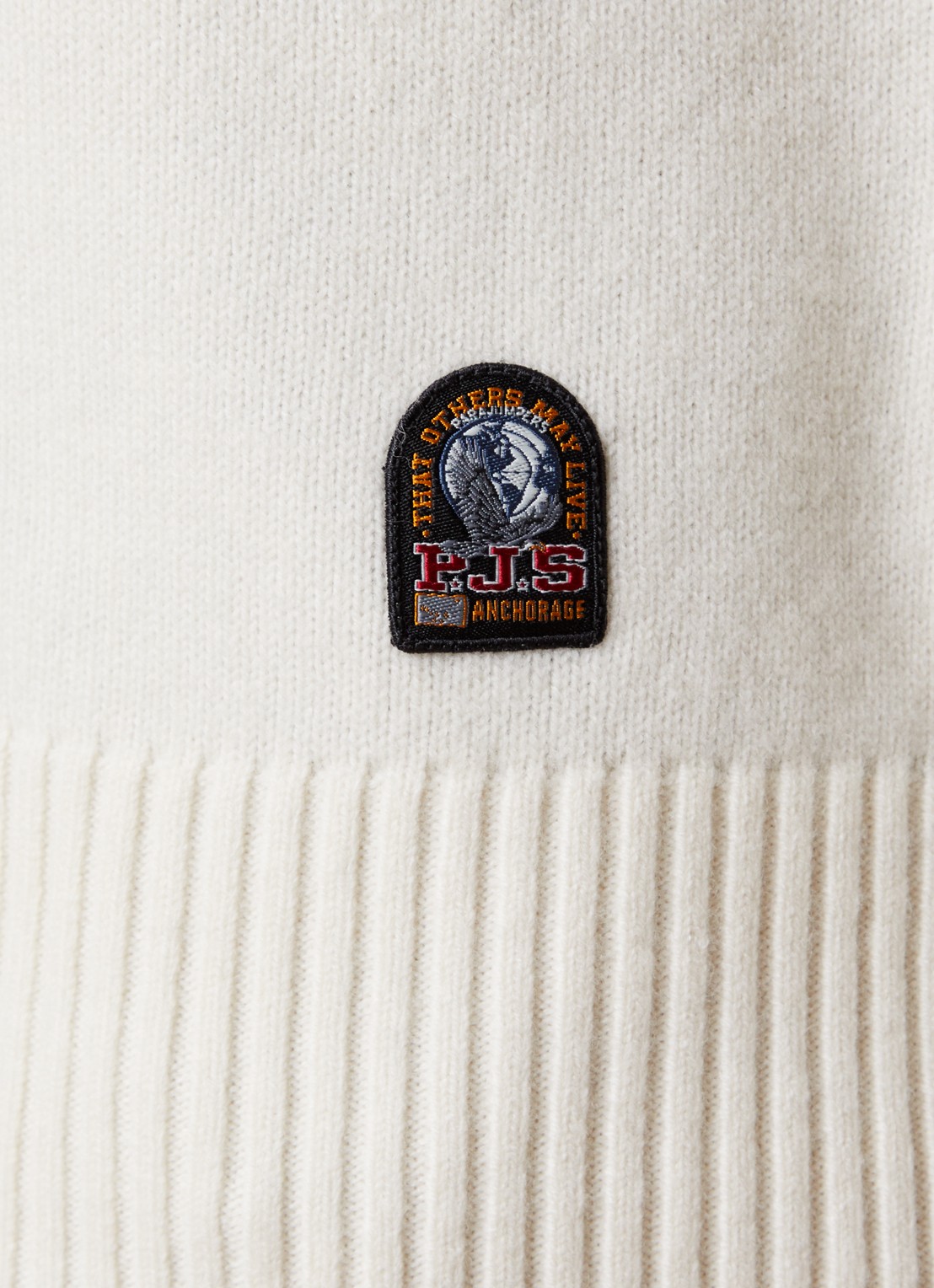 Parajumpers Caldonazzo fijngebreide trui in wolblend met halve rits - detail 2 gebroken wit