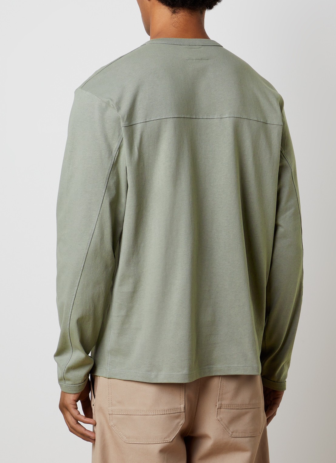 Parajumpers Caspian longsleeve met borstzak en logo - achterkant grijs