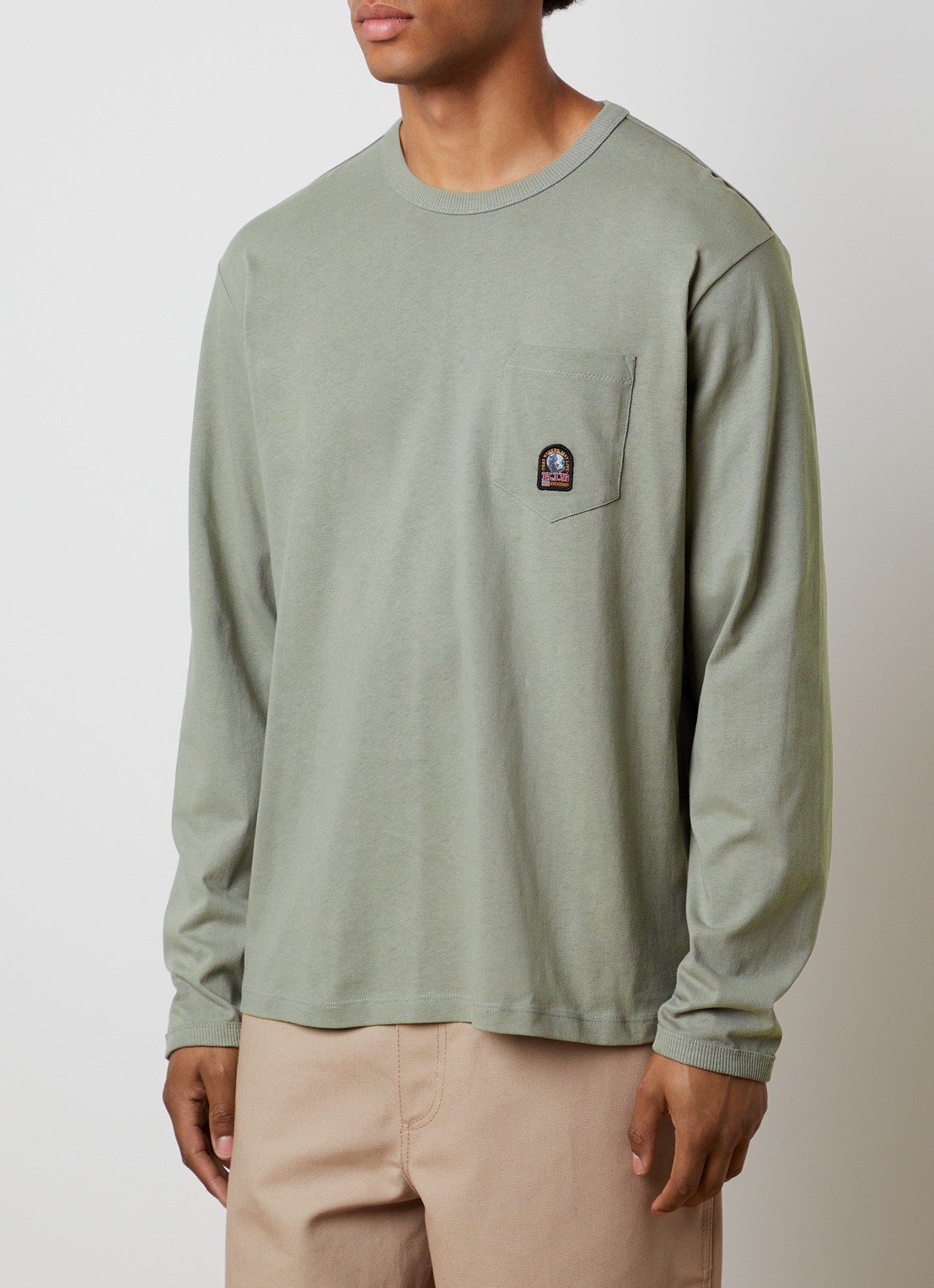 Parajumpers Caspian longsleeve met borstzak en logo - detail 4 grijs