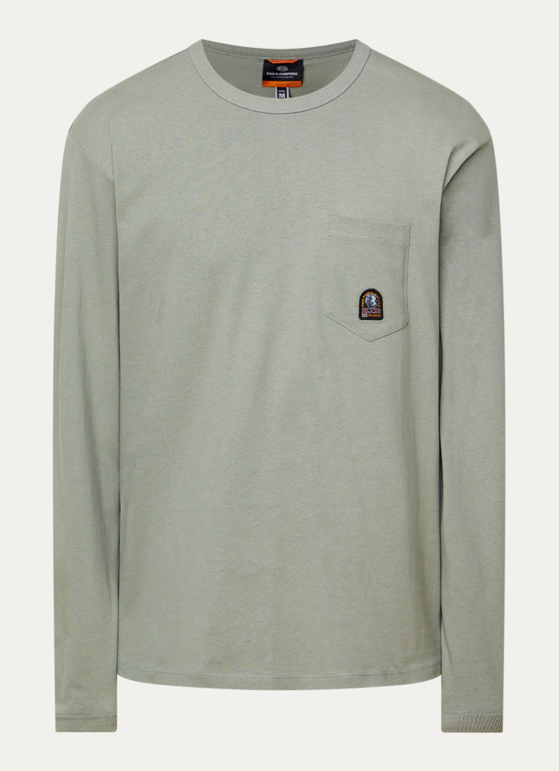 Parajumpers Caspian longsleeve met borstzak en logo - voorkant 2 grijs