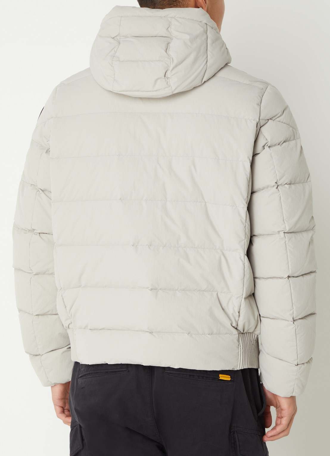 Parajumpers Cassian puffer jack met donsvulling en capuchon - achterkant 4 lichtgrijs