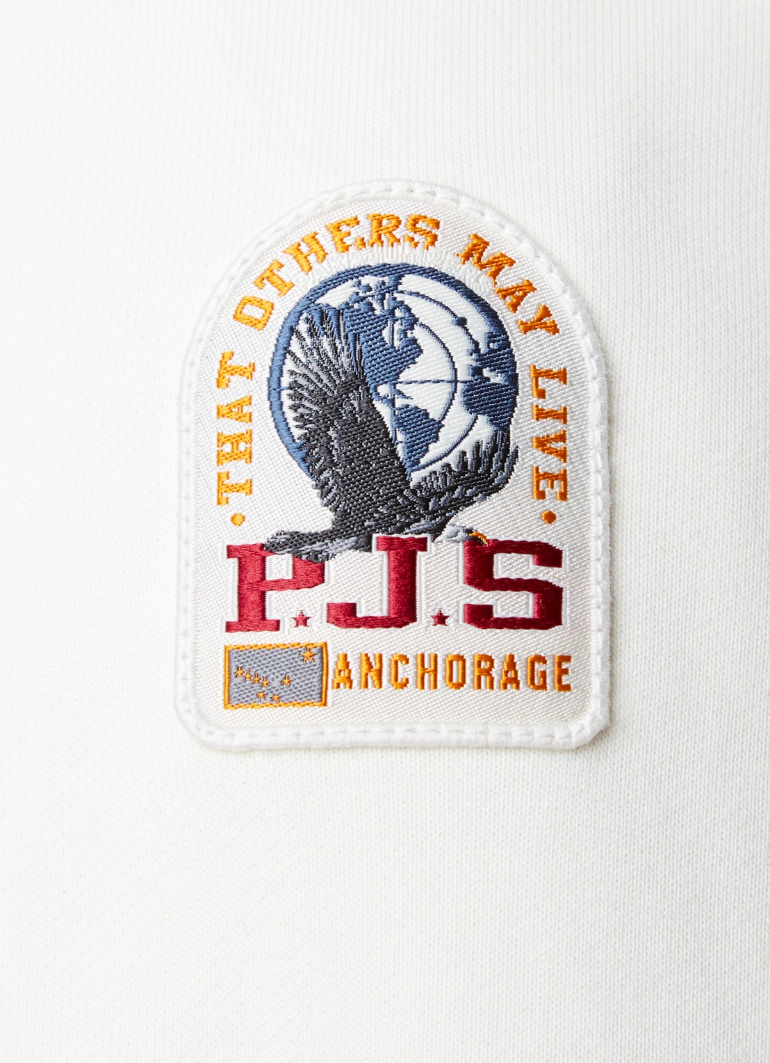 Parajumpers Charlie sweatvest met logoborduring - detail 4 creme