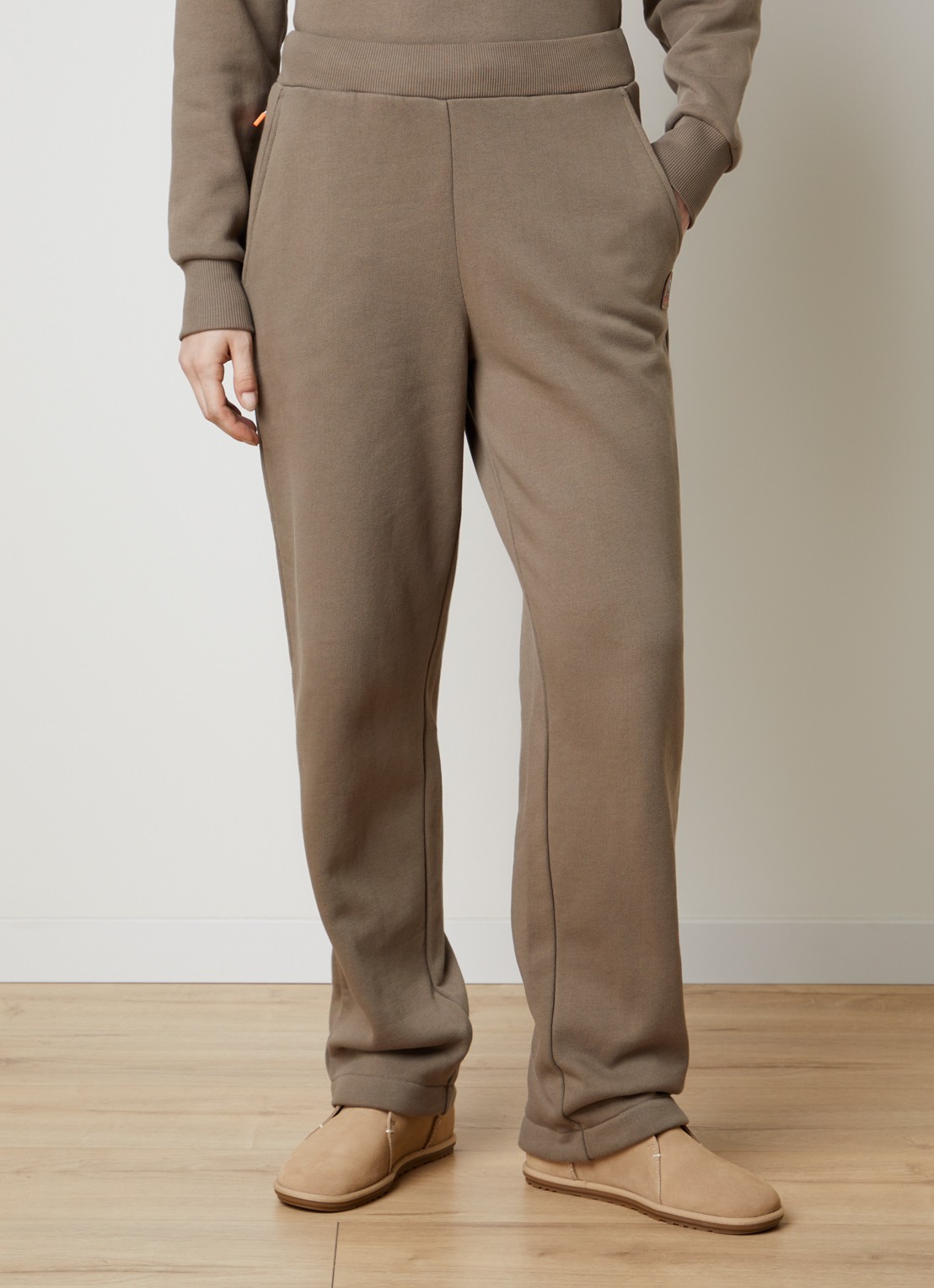 Parajumpers Chobe high waist loose fit joggingsbroek met steekzakken - detail 4 khaki