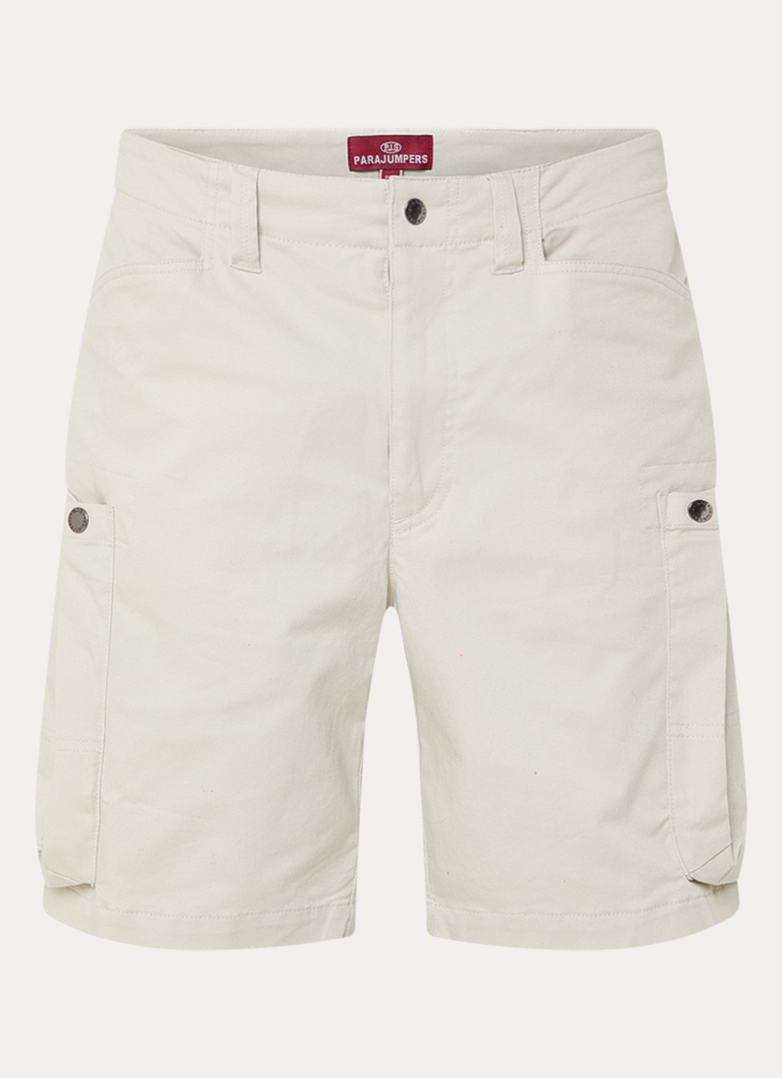 Parajumpers Cleveland wide leg korte broek met steekzakken - voorkant beige