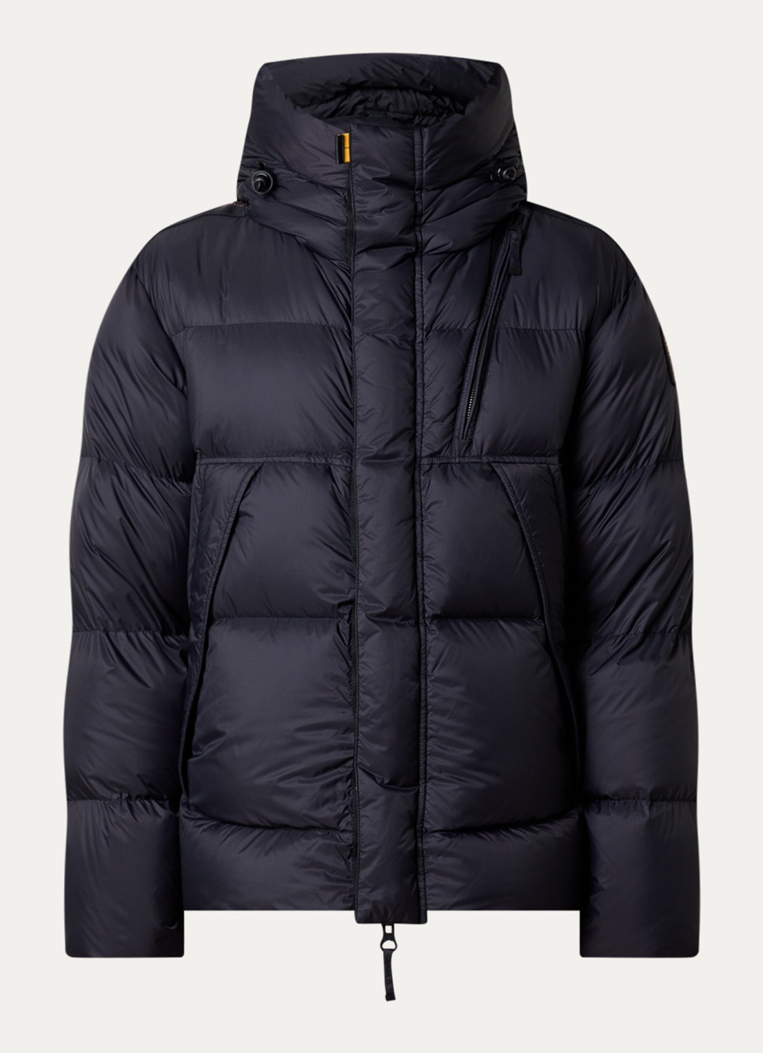 Parajumpers Cloud puffer jas met donsvulling en ritszakken - voorkant 5 zwart