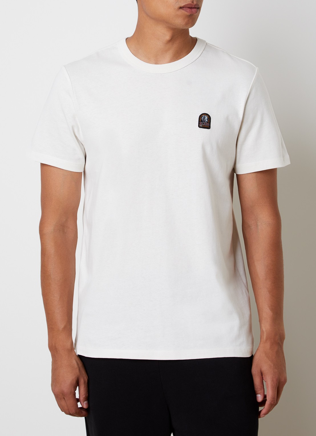 Parajumpers Elio T-shirt met logoborduring - detail 4 gebroken wit