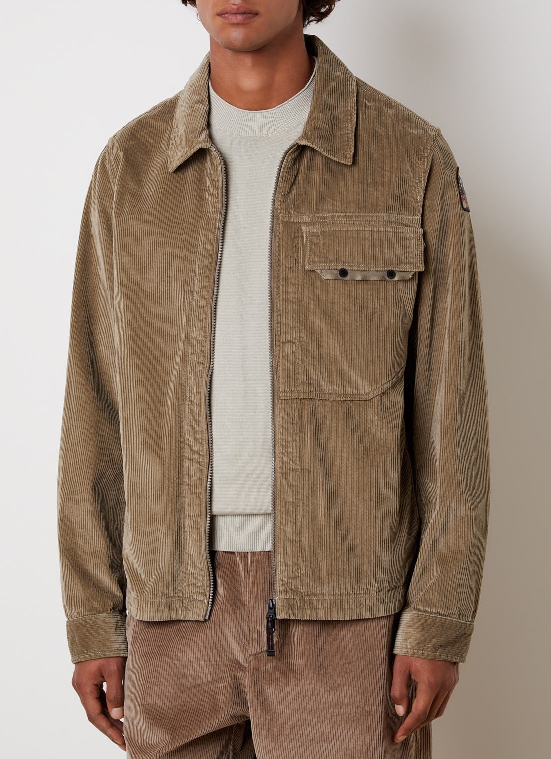Parajumpers Galross overshirt van corduroy - detail zand
