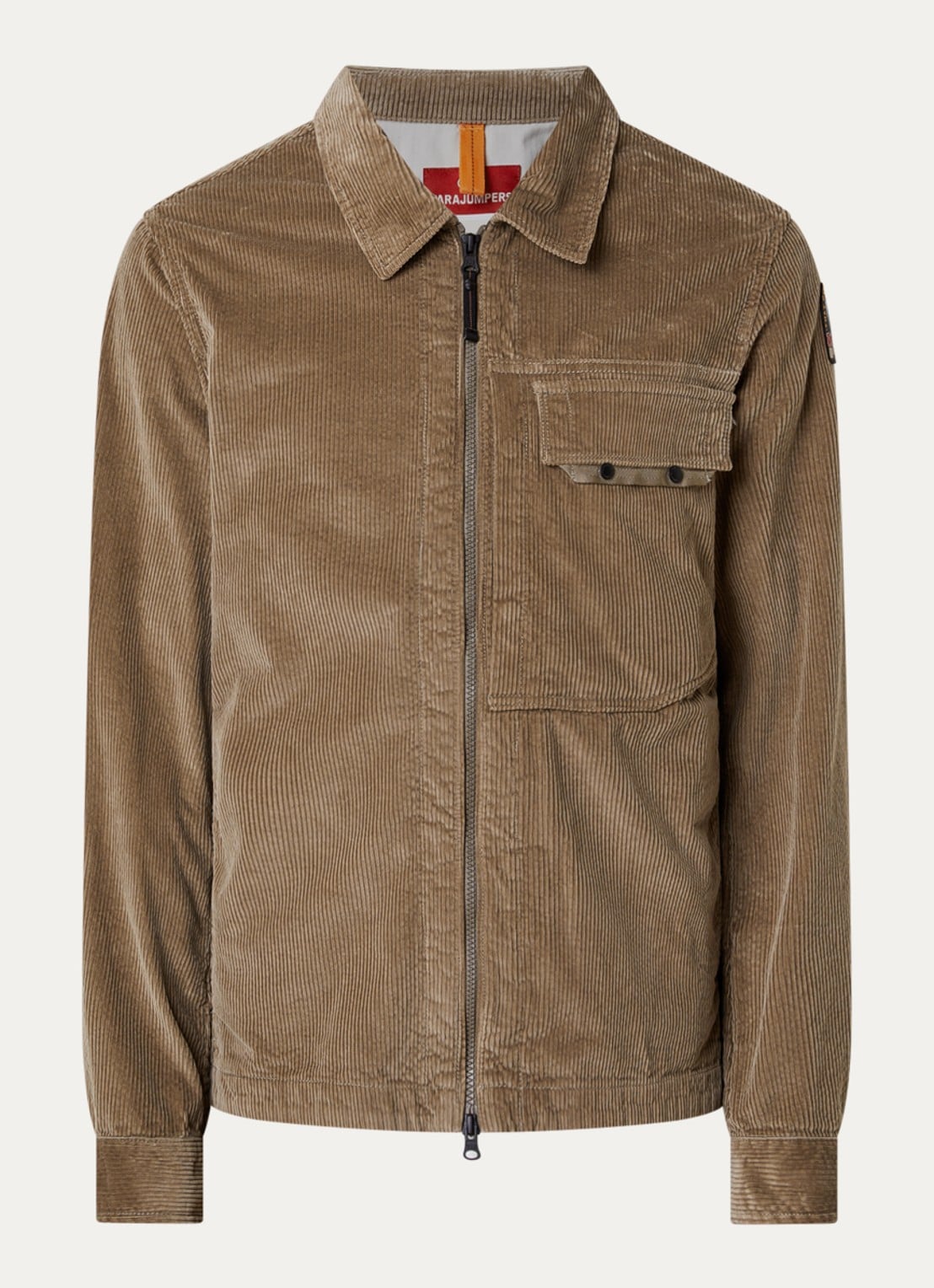 Parajumpers Galross overshirt van corduroy - voorkant 4 zand