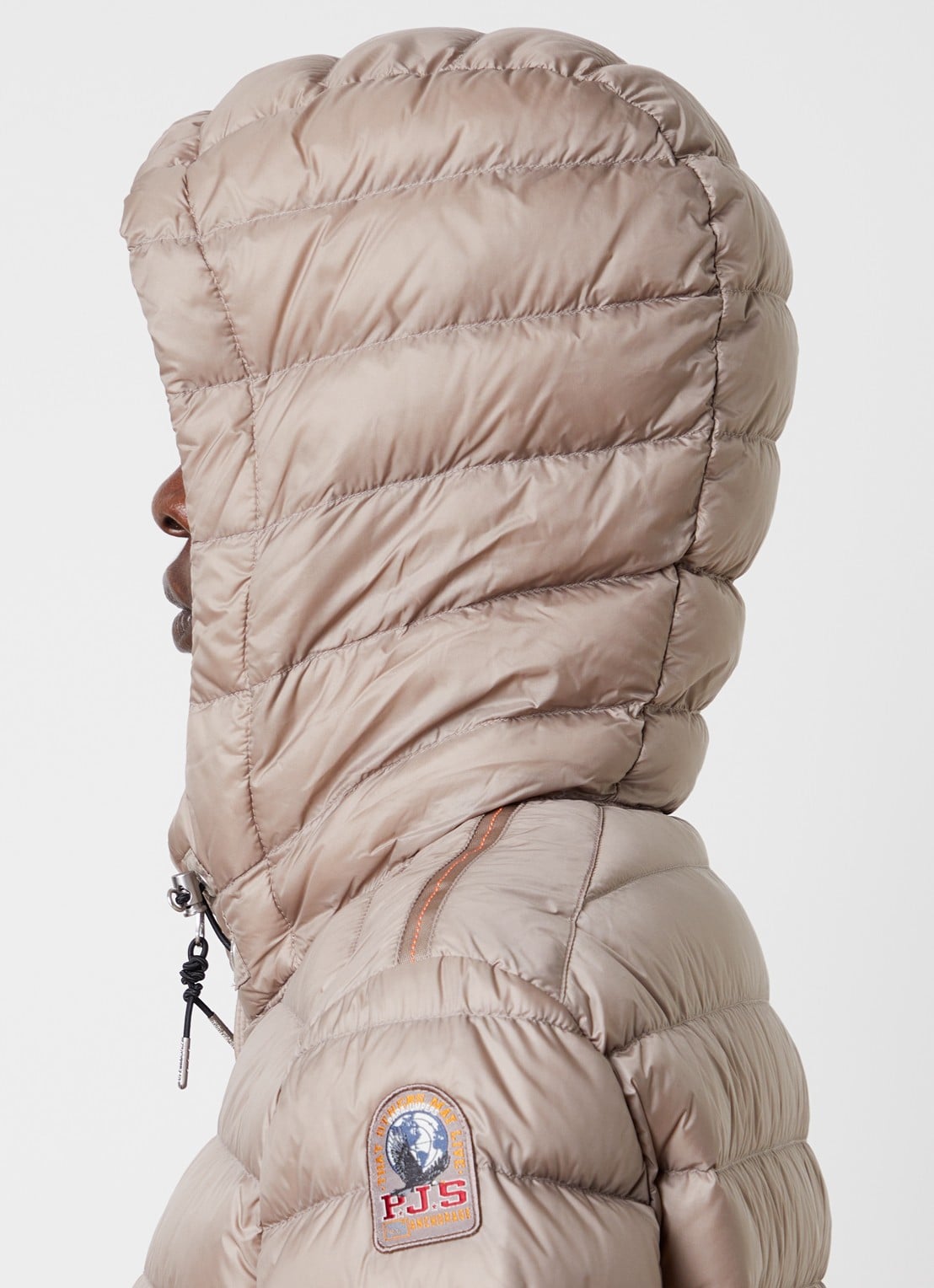 Parajumpers Genie puffer jack met donsvulling en ritszakken - detail 4 donkerbeige