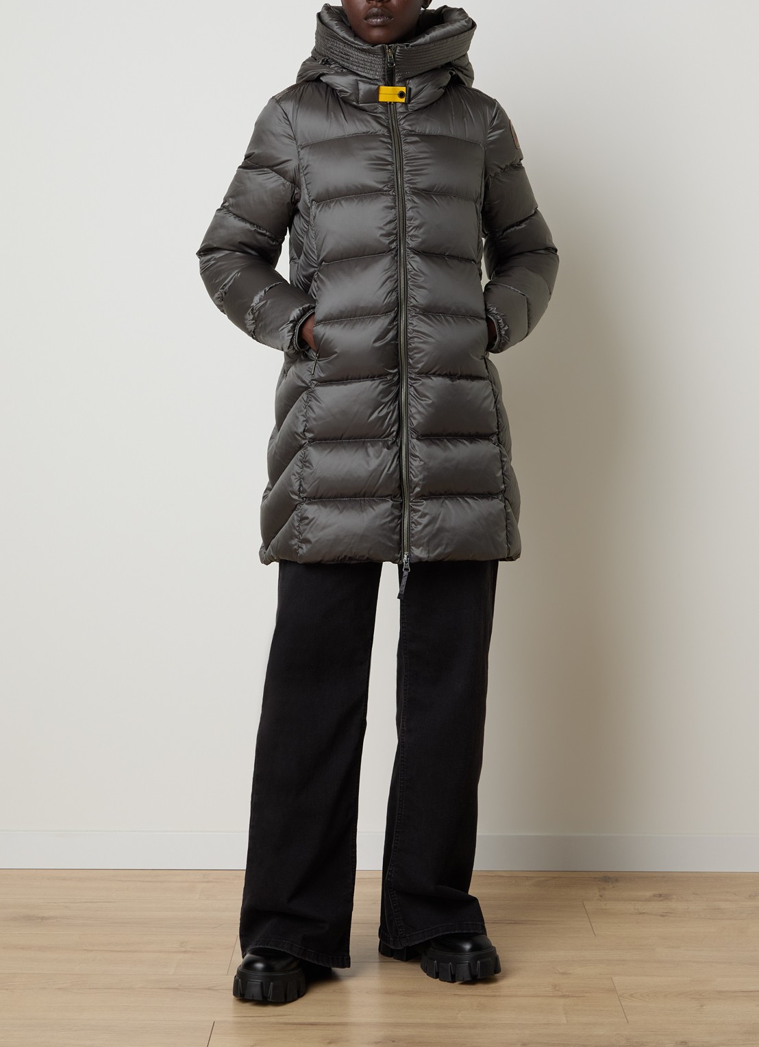 Parajumpers Gewatteerde puffer jas met donsvulling - voorkant 2 grijs