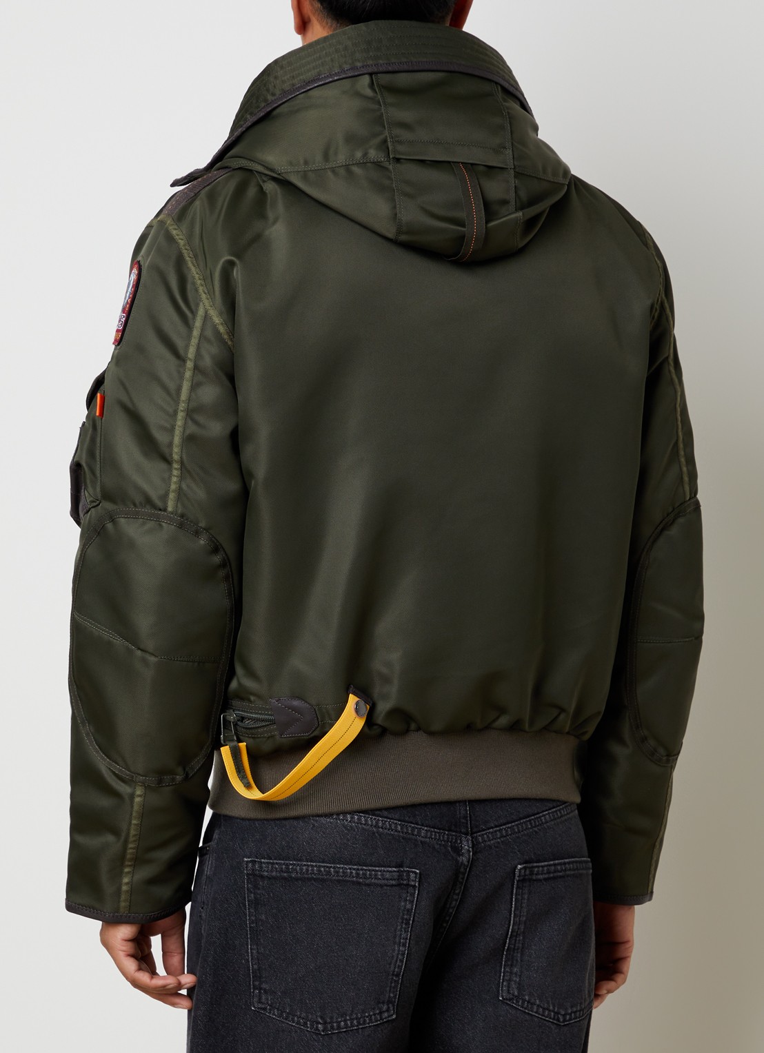 Parajumpers Gobi gewatteerd bomberjack met donsvulling en logo - achterkant groen