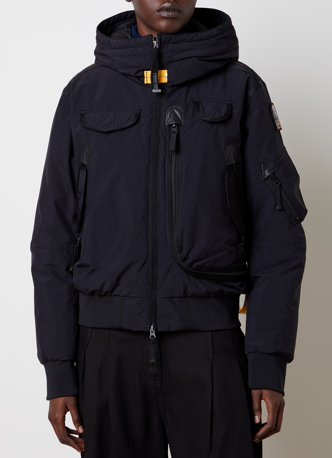 Parajumpers Gobi gewatteerd bomberjack met donsvulling en logo - detail 3 zwart