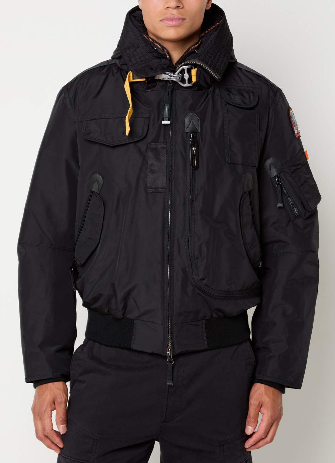Parajumpers Gobi gewatteerd bomberjack met donsvulling en logoborduring - detail 4 zwart