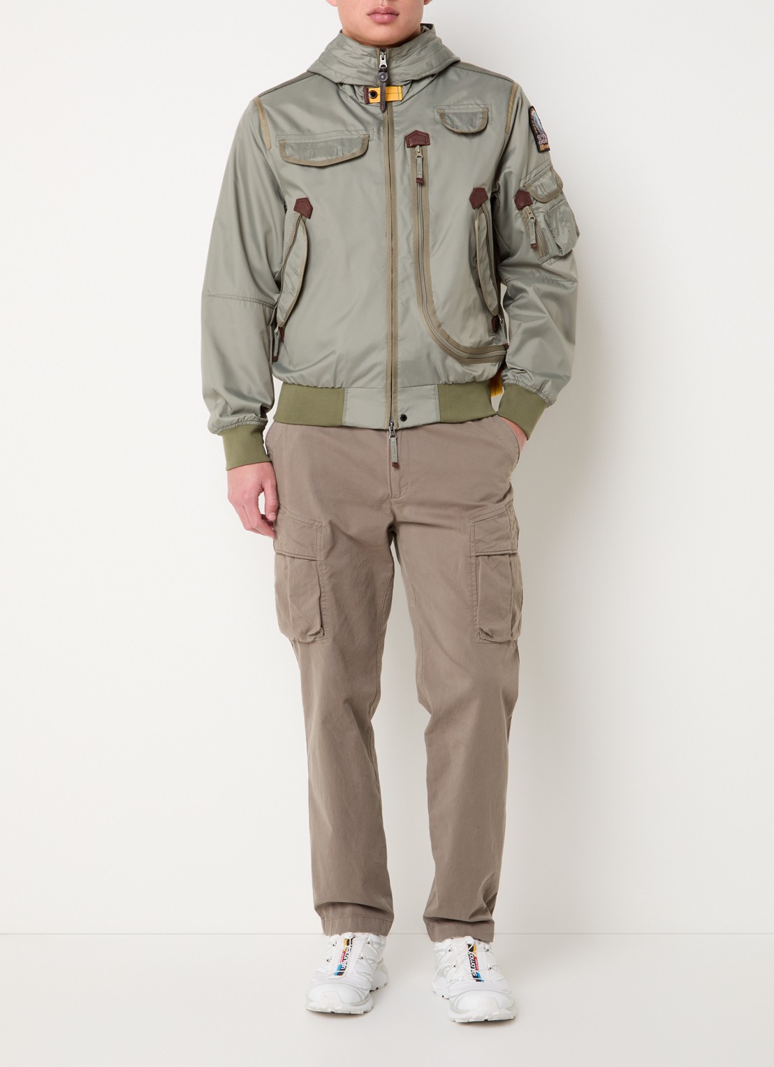 Parajumpers Gobi gewatteerd jack met donsvulling en capuchon - voorkant 2 groen