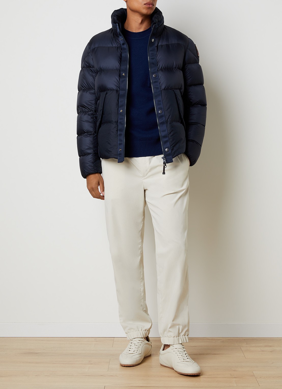 Parajumpers Golburn pufferjack met donsvulling en steekzakken - voorkant 5 donkerblauw