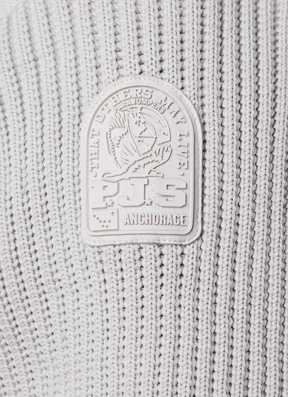 Parajumpers Grofgebreid vest met borstzak - detail 2 lichtgrijs