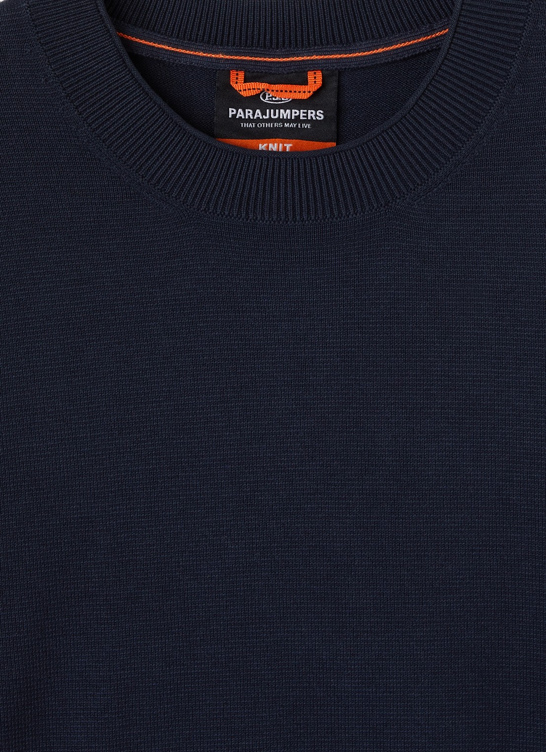 Parajumpers Grofgebreide pullover met ronde hals - detail donkerblauw