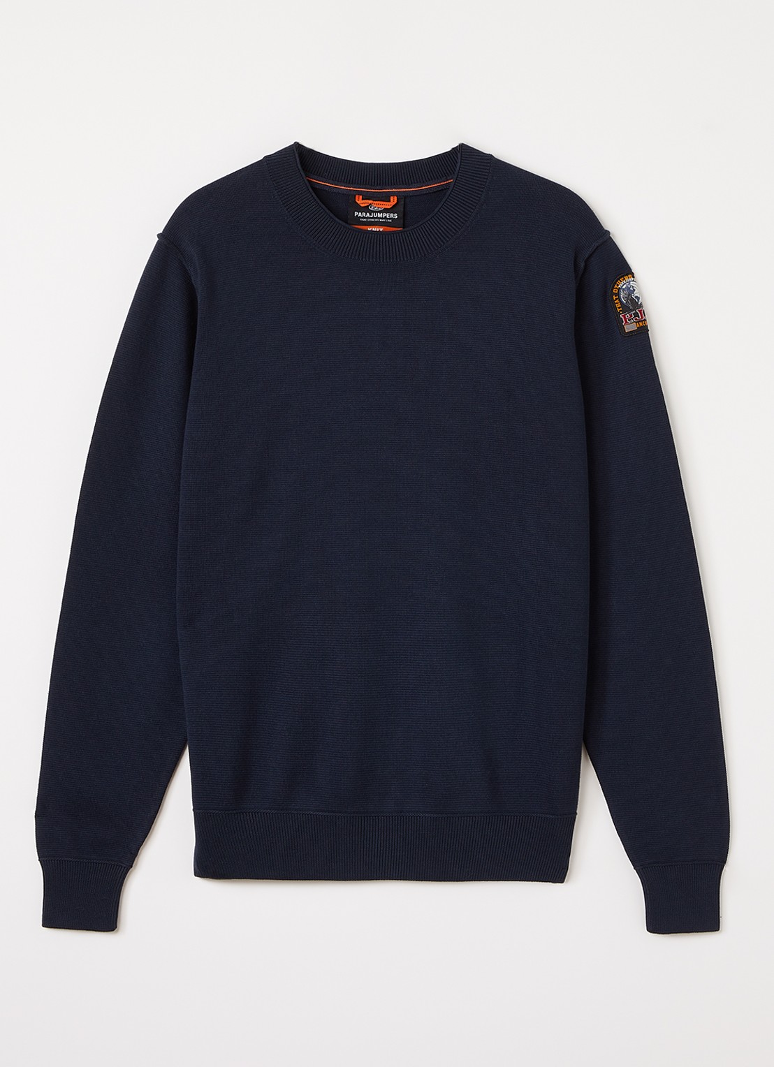 Parajumpers Grofgebreide pullover met ronde hals - voorkant 2 donkerblauw