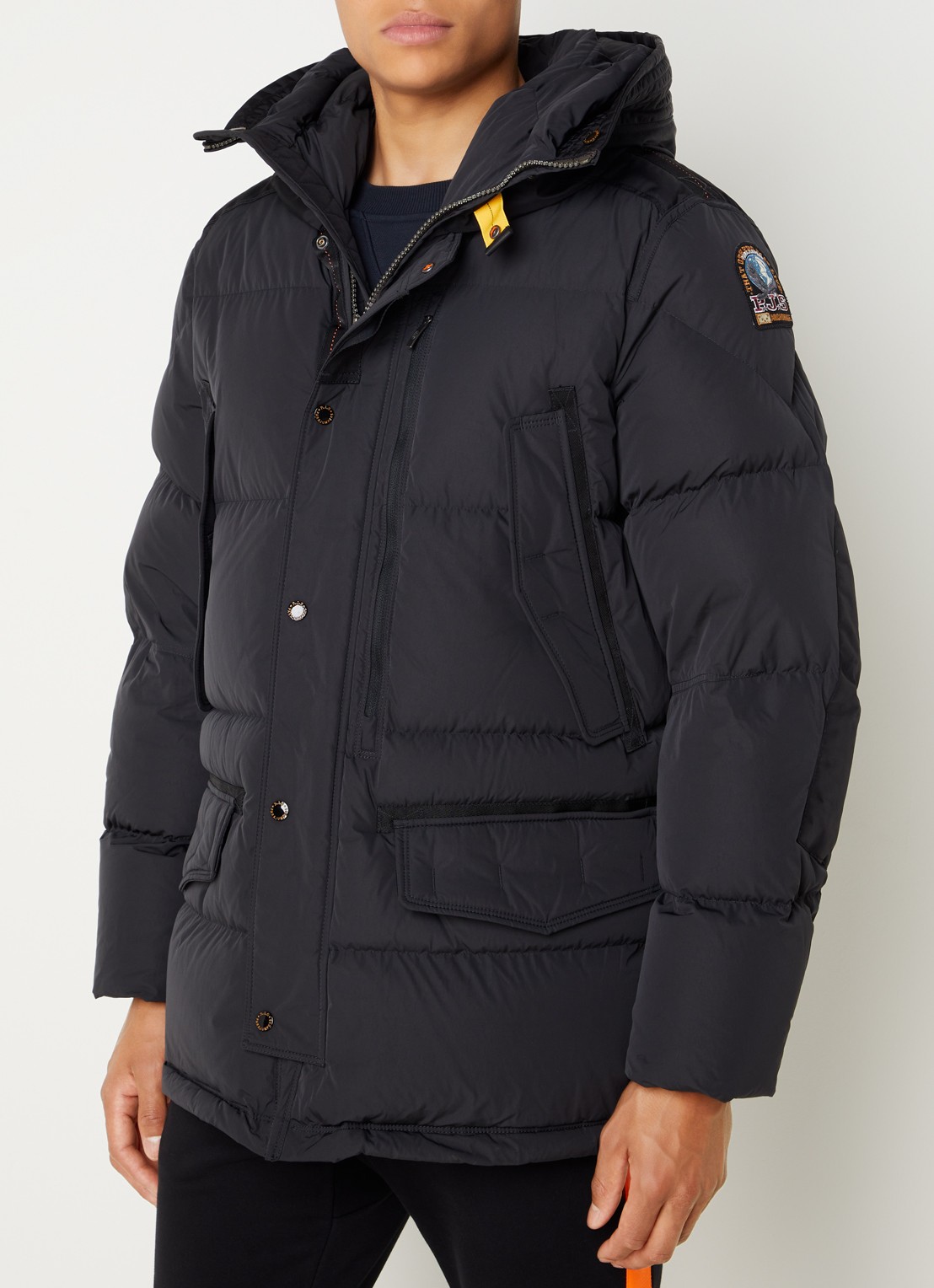 Parajumpers Harraseeket gewatteeerd jack met donsvulling en logo  - detail 2 zwart