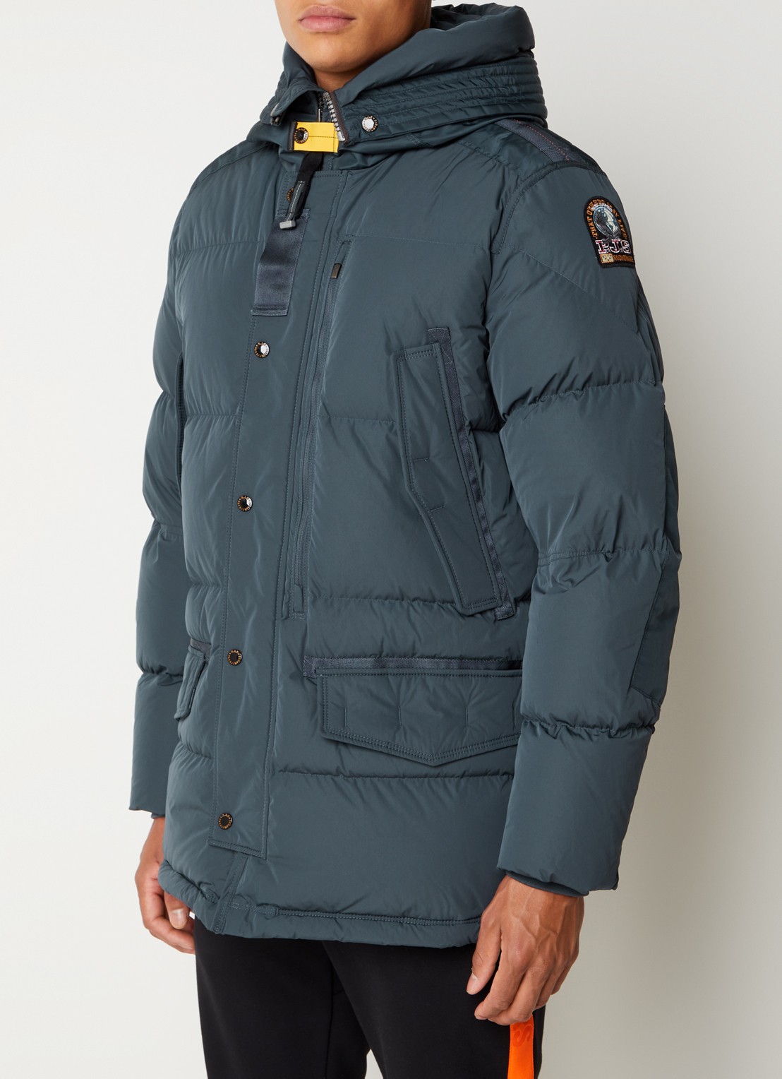Parajumpers Harraseeket gewatteeerd jack met donsvulling en logo  - detail 4 petrol