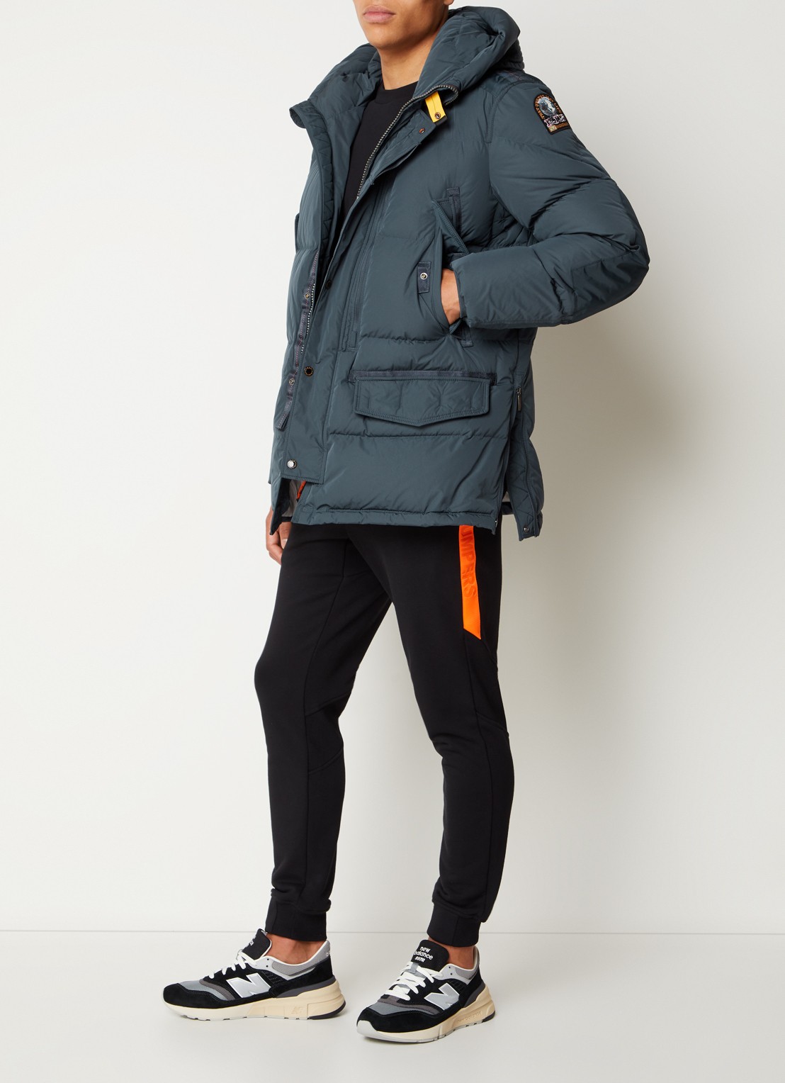 Parajumpers Harraseeket gewatteeerd jack met donsvulling en logo  - voorkant 3 petrol