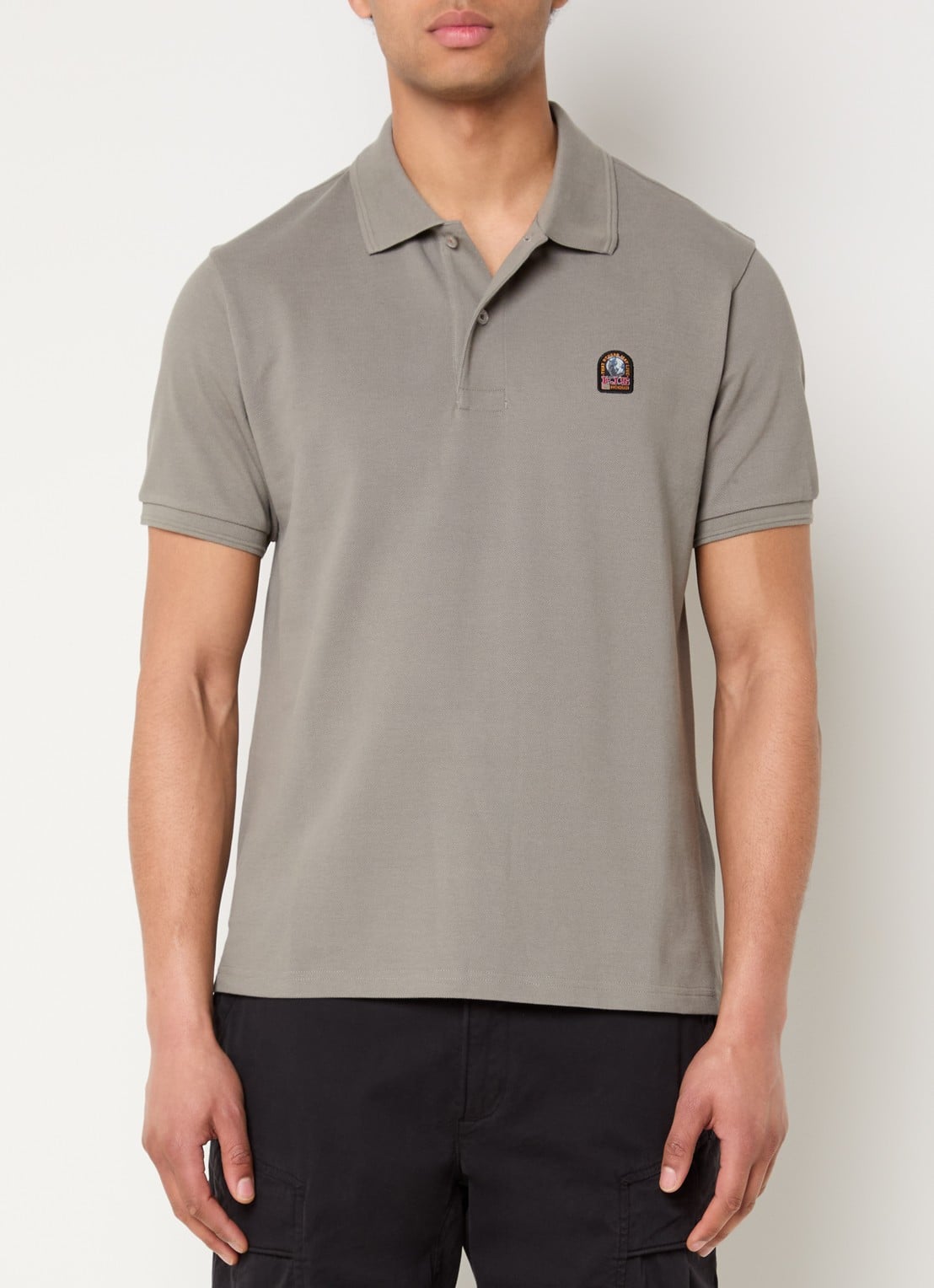 Parajumpers Hobart regular fit polo met logoborduring - detail grijs