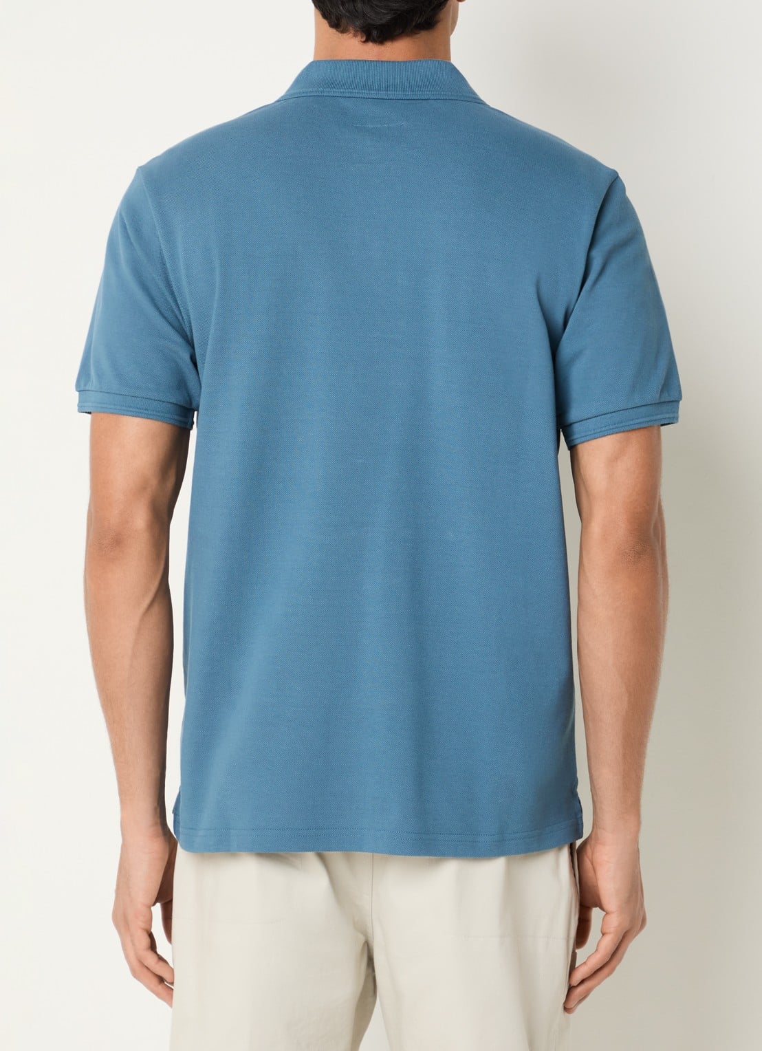 Parajumpers Hobart regular fit polo met logoborduring - achterkant blauw
