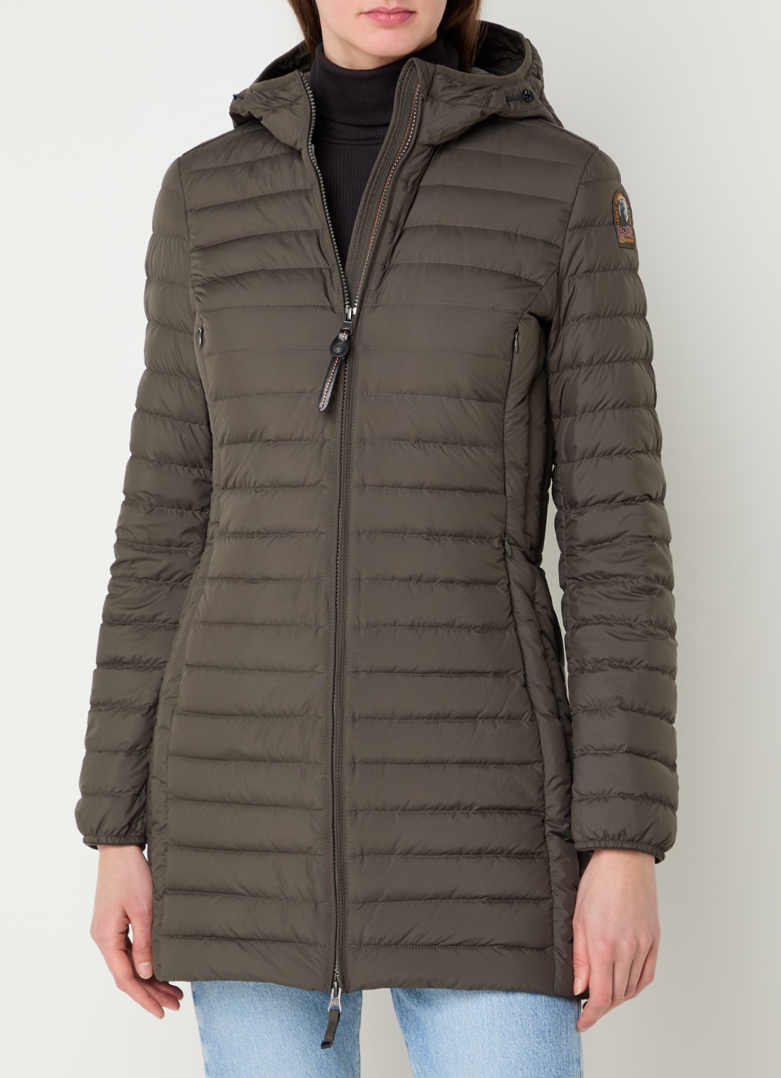 Parajumpers Irene gewatteerde jas met donsvulling en ritszakken - detail 4 bronsgroen