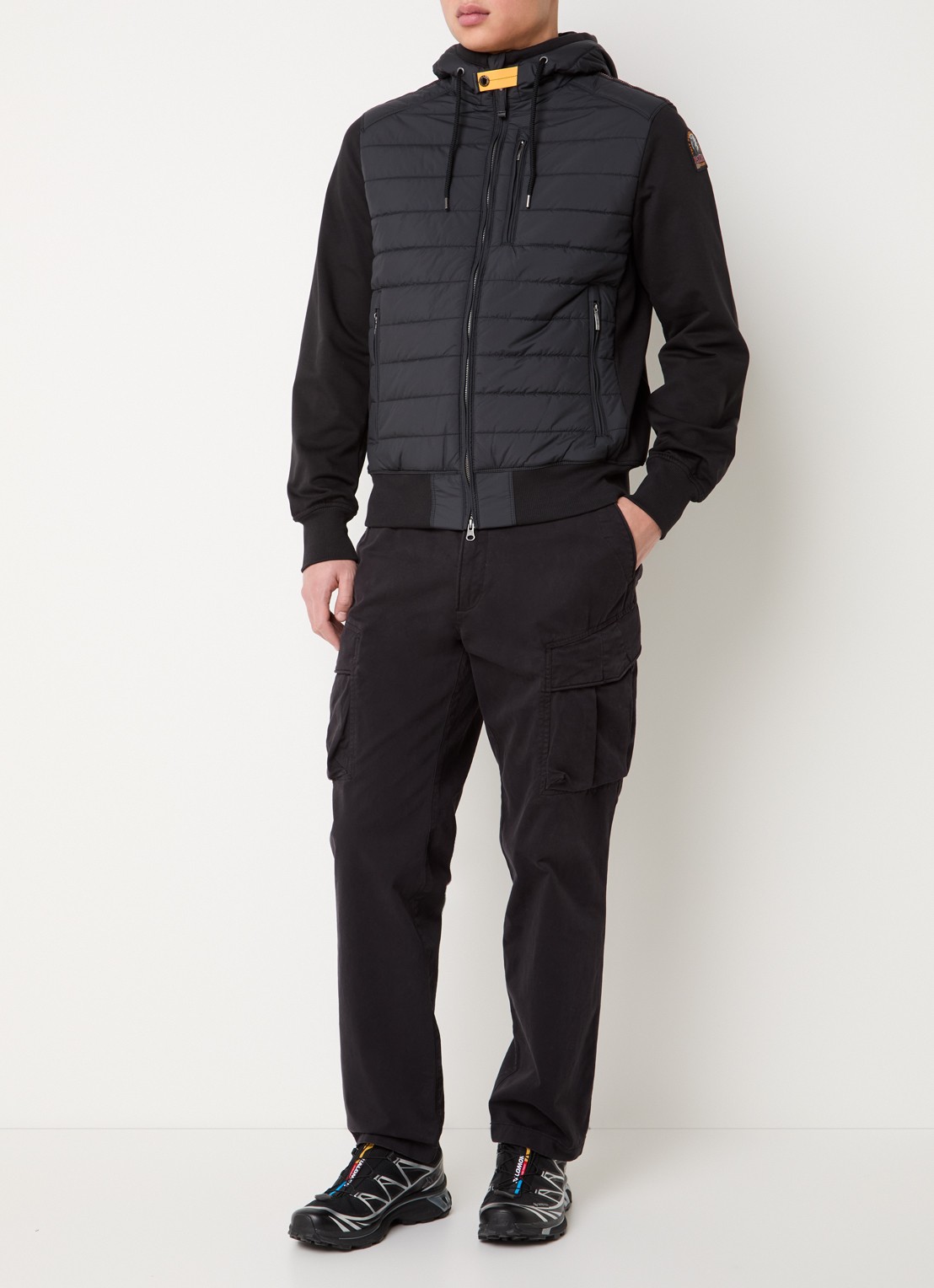 Parajumpers Ivor gewatteerd jack met logoborduring - voorkant 4 zwart