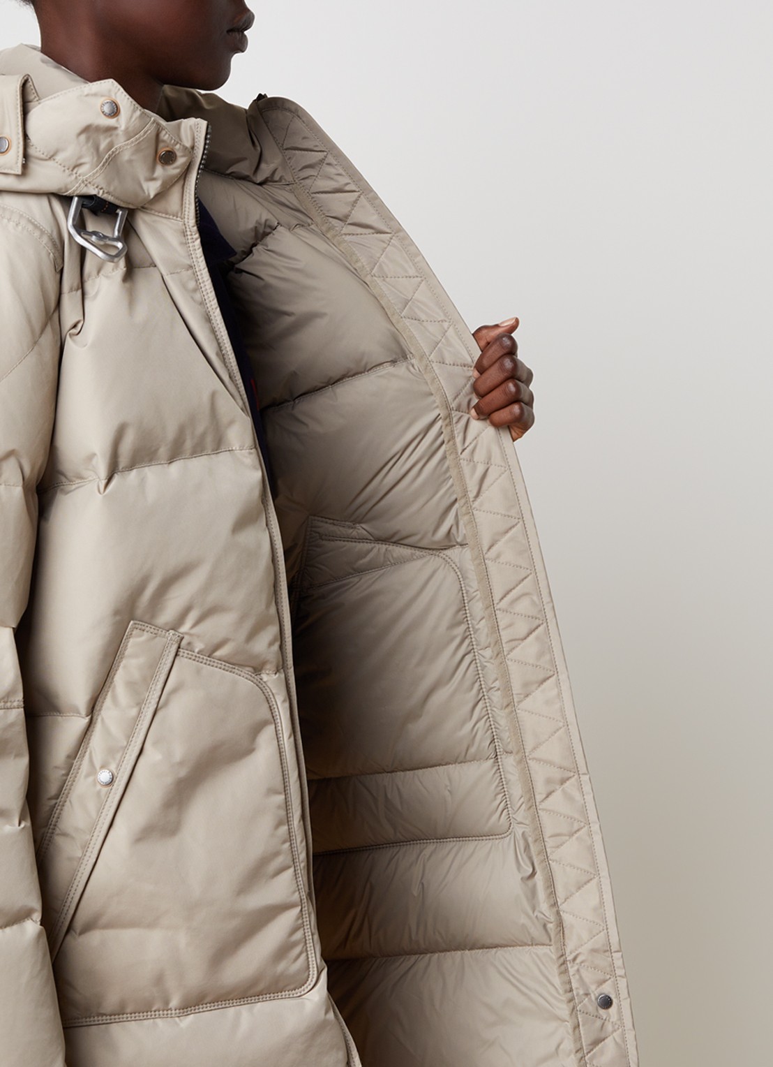 Parajumpers Jas met donsvulling en opgestikte zakken - detail 3 lichtgrijs