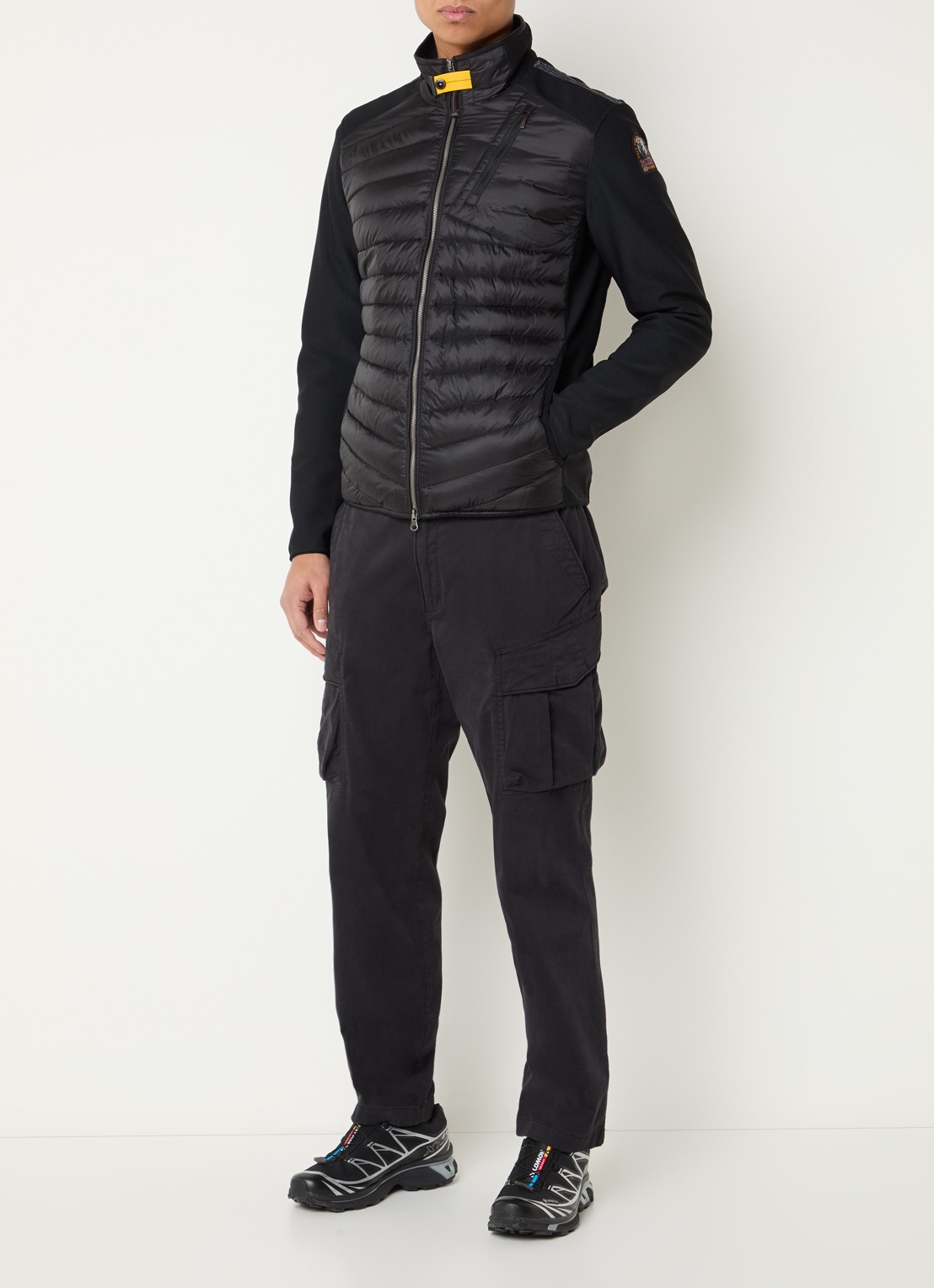 Parajumpers Jayden gewatteerd jack met donsvulling en steekzakken - voorkant 3 zwart