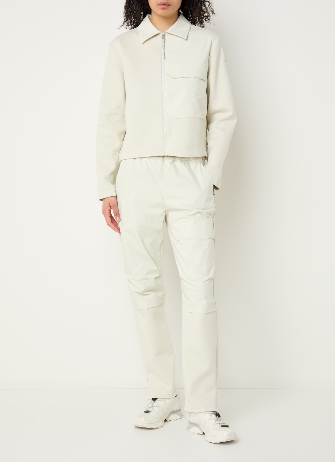 Parajumpers Jelka vest met kraag en logo - voorkant 2 ivoor