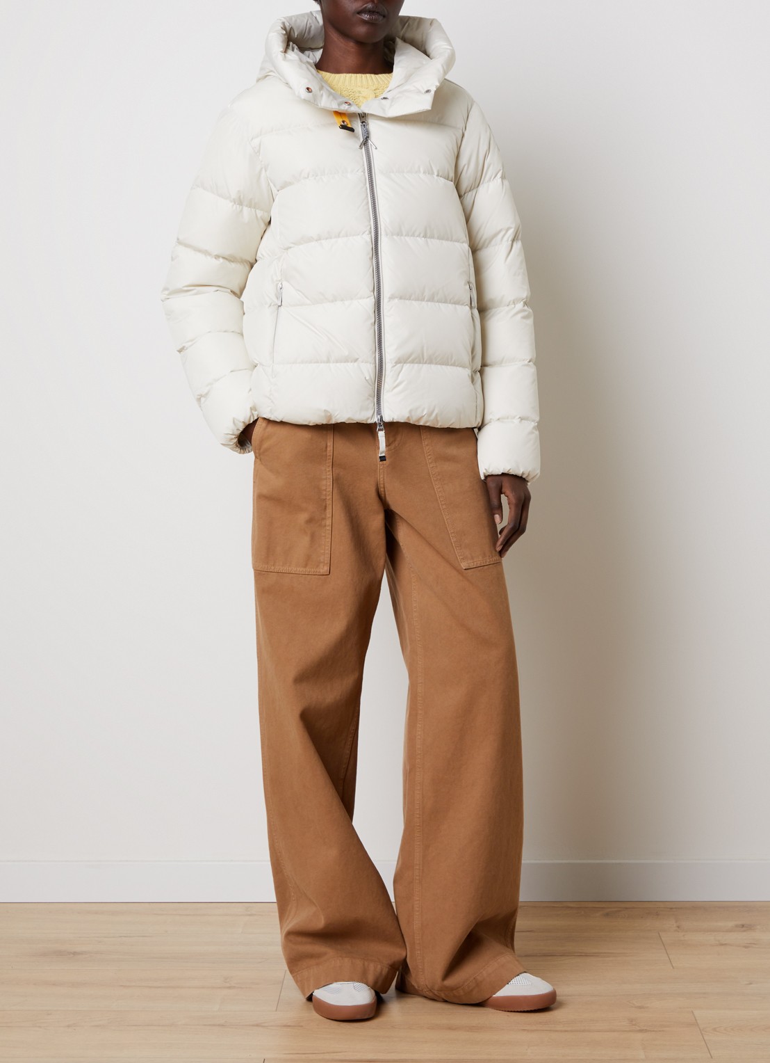 Parajumpers Jinny jas met donsvulling en steekzakken - voorkant 2 wit