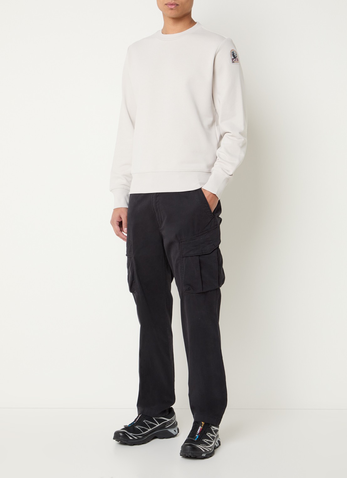 Parajumpers K2 sweater met logo - voorkant 2 beige