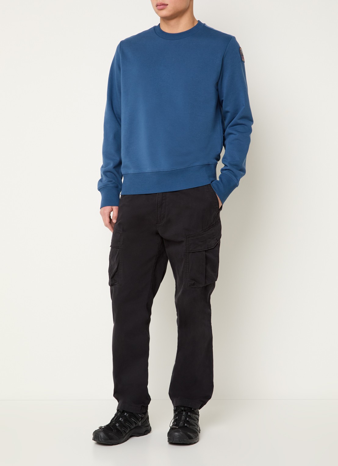 Parajumpers K2 sweater met logo - voorkant 2 blauw