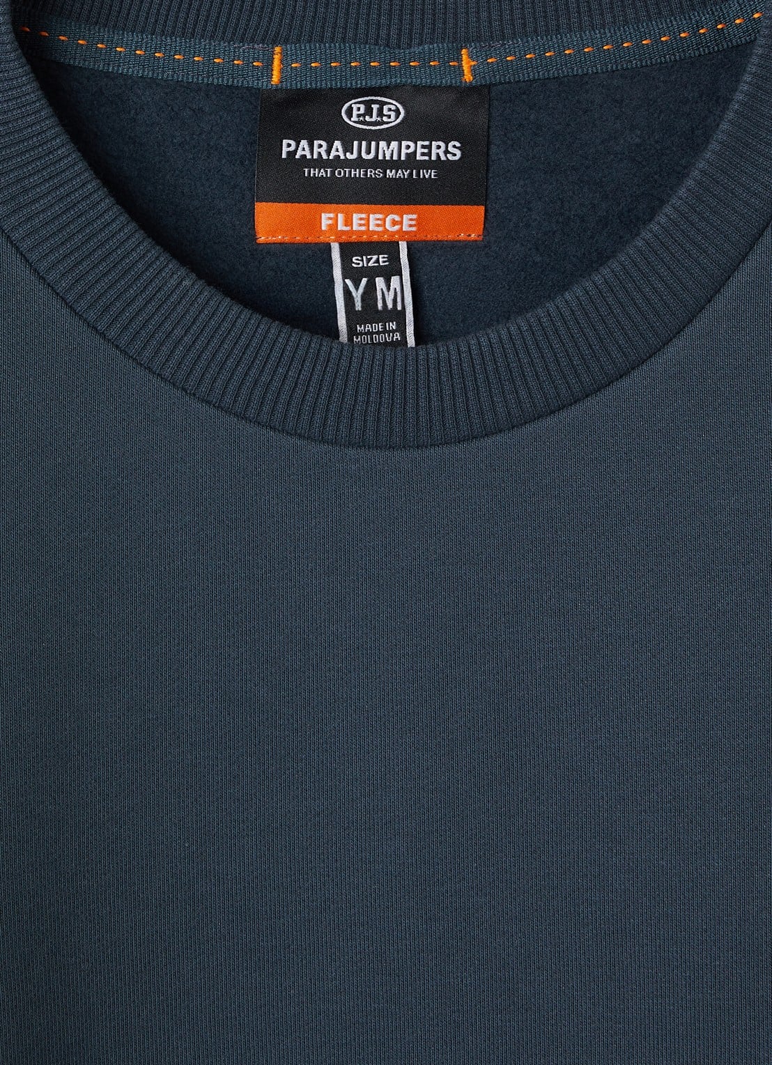 Parajumpers K2 sweater met ronde hals - detail petrol