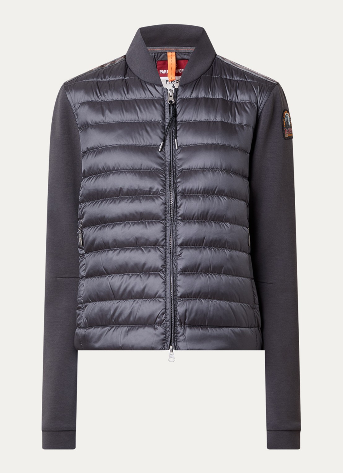 Parajumpers Kalysta jack met donsvulling en ritszakken - voorkant 4 donkergrijs